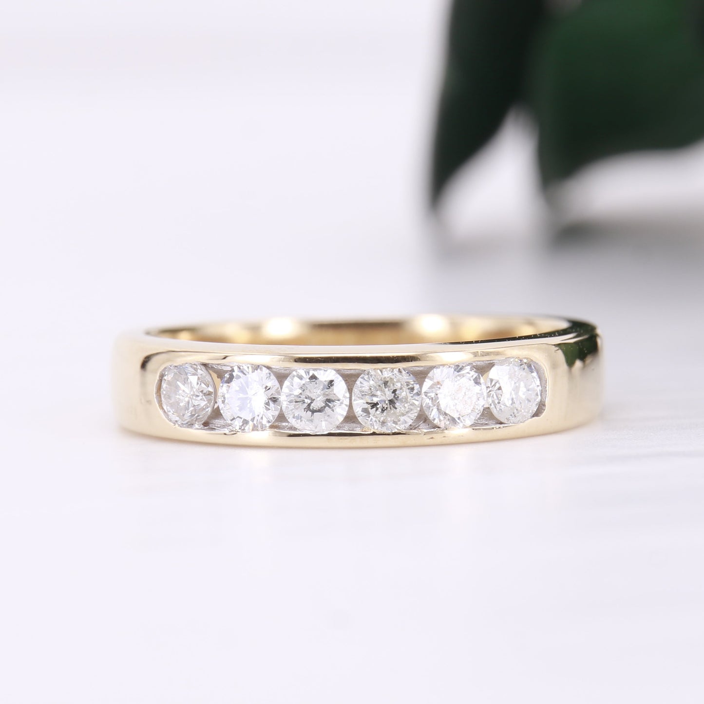 Diamond Channel Set Eternity 18ct Gold Ring 0.60ct Vintage Secondhand Pre-Owned Jewellery Front