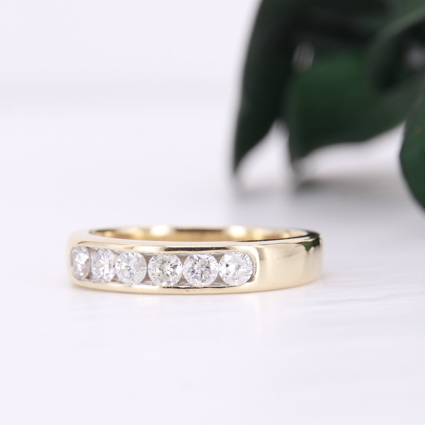 Diamond Channel Set Eternity 18ct Gold Ring 0.60ct Vintage Secondhand Pre-Owned Jewellery Side 1