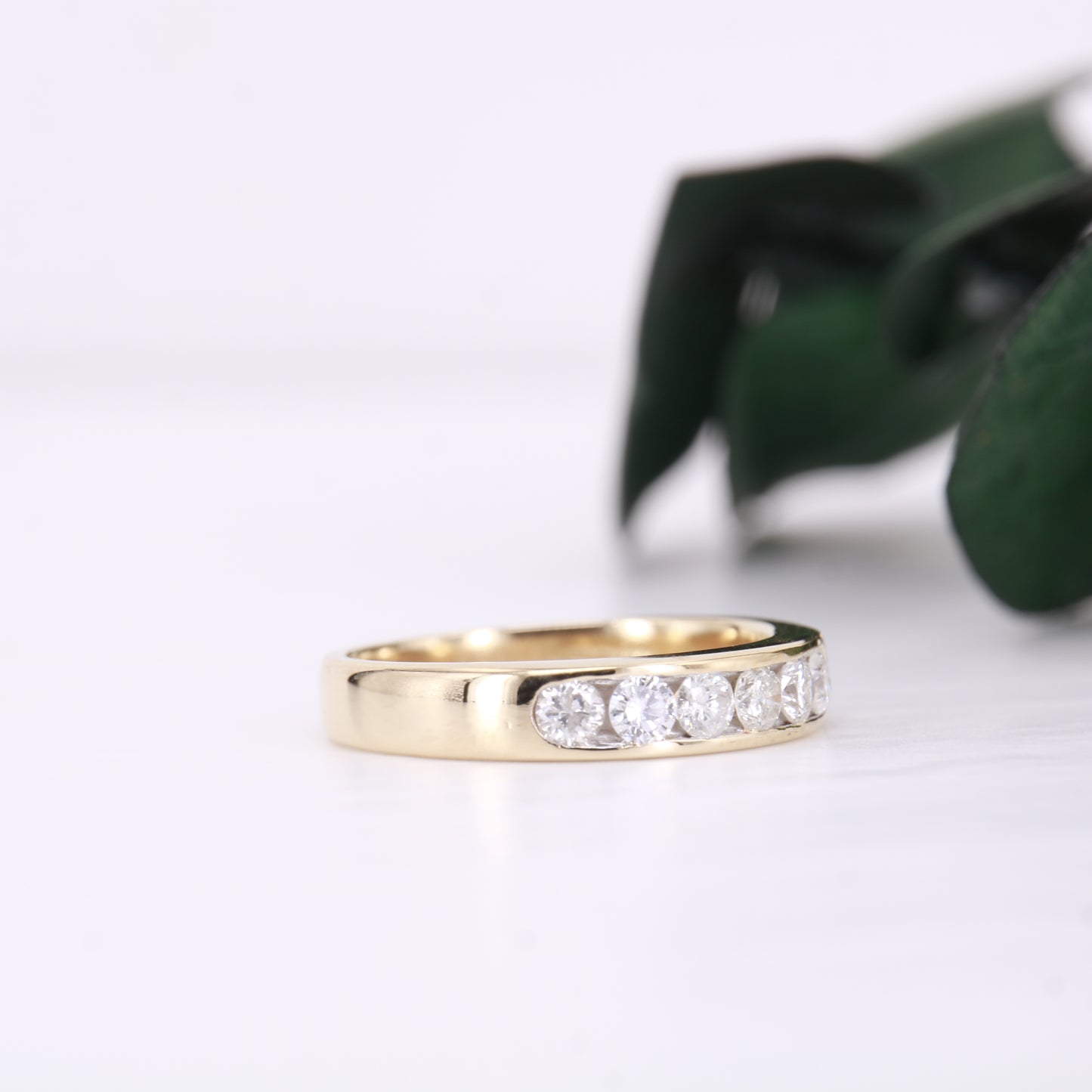 Diamond Channel Set Eternity 18ct Gold Ring 0.60ct Vintage Secondhand Pre-Owned Jewellery Side 2