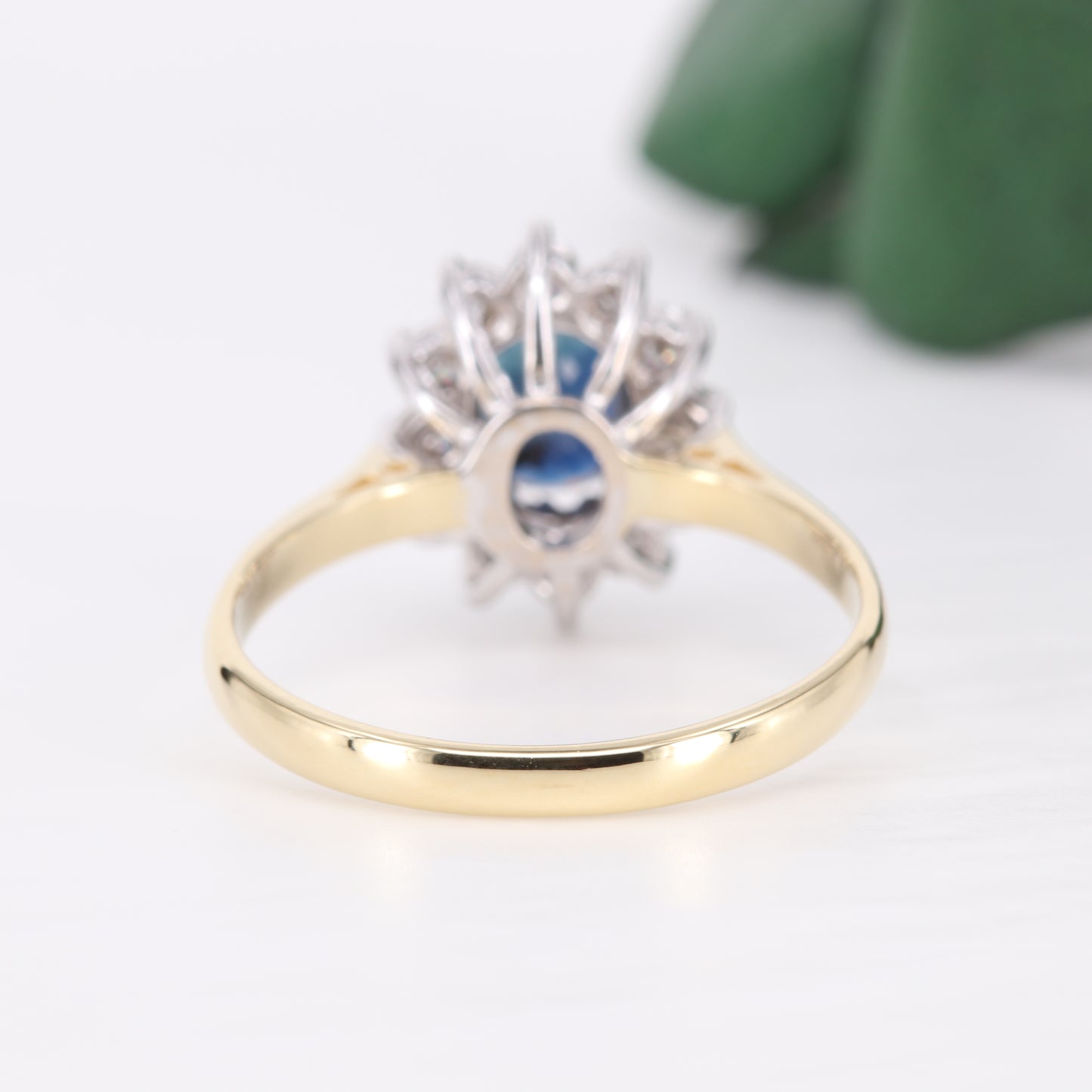 Sapphire and Diamond 18ct Gold Halo Ring