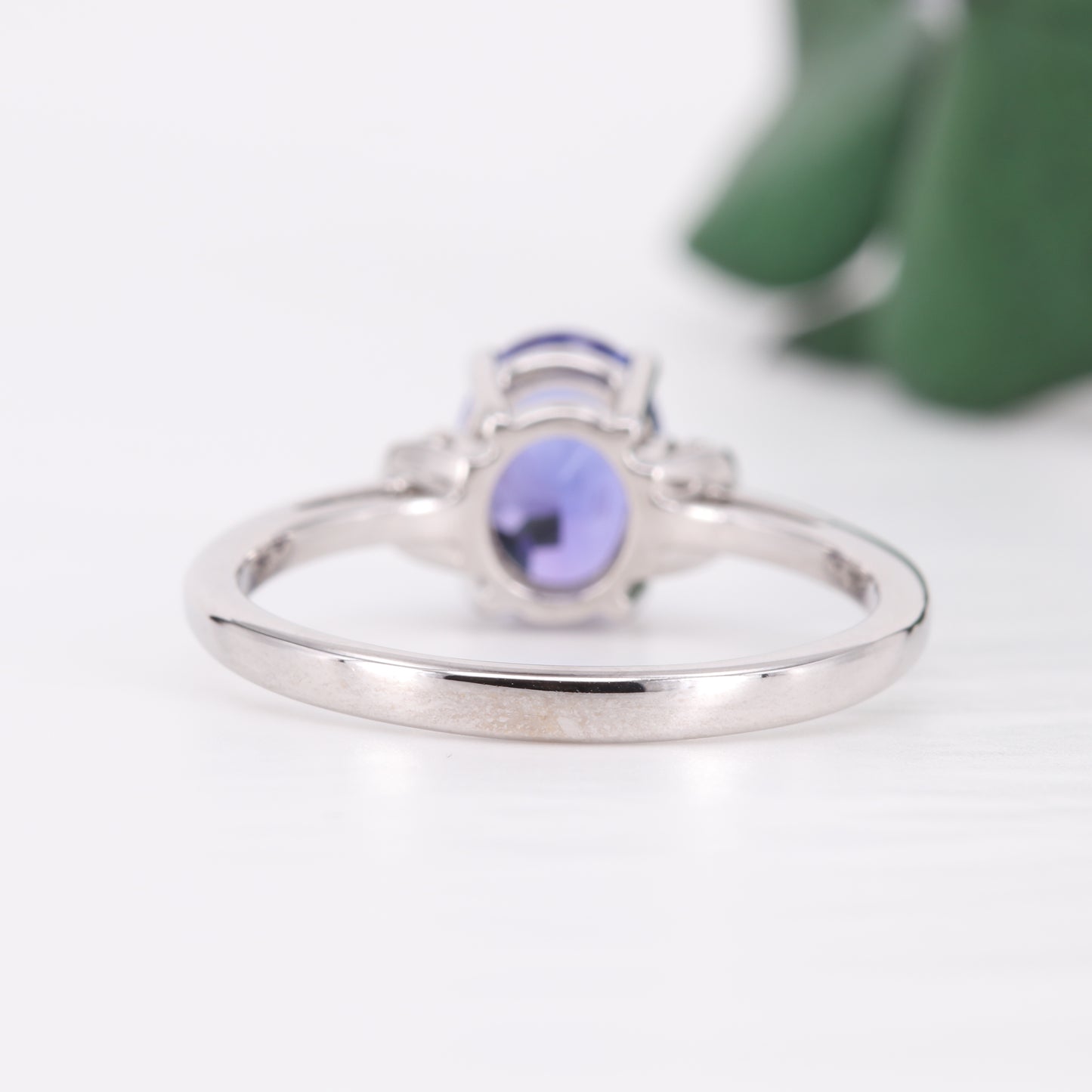 Tanzanite and Diamond Ring 18ct White Gold