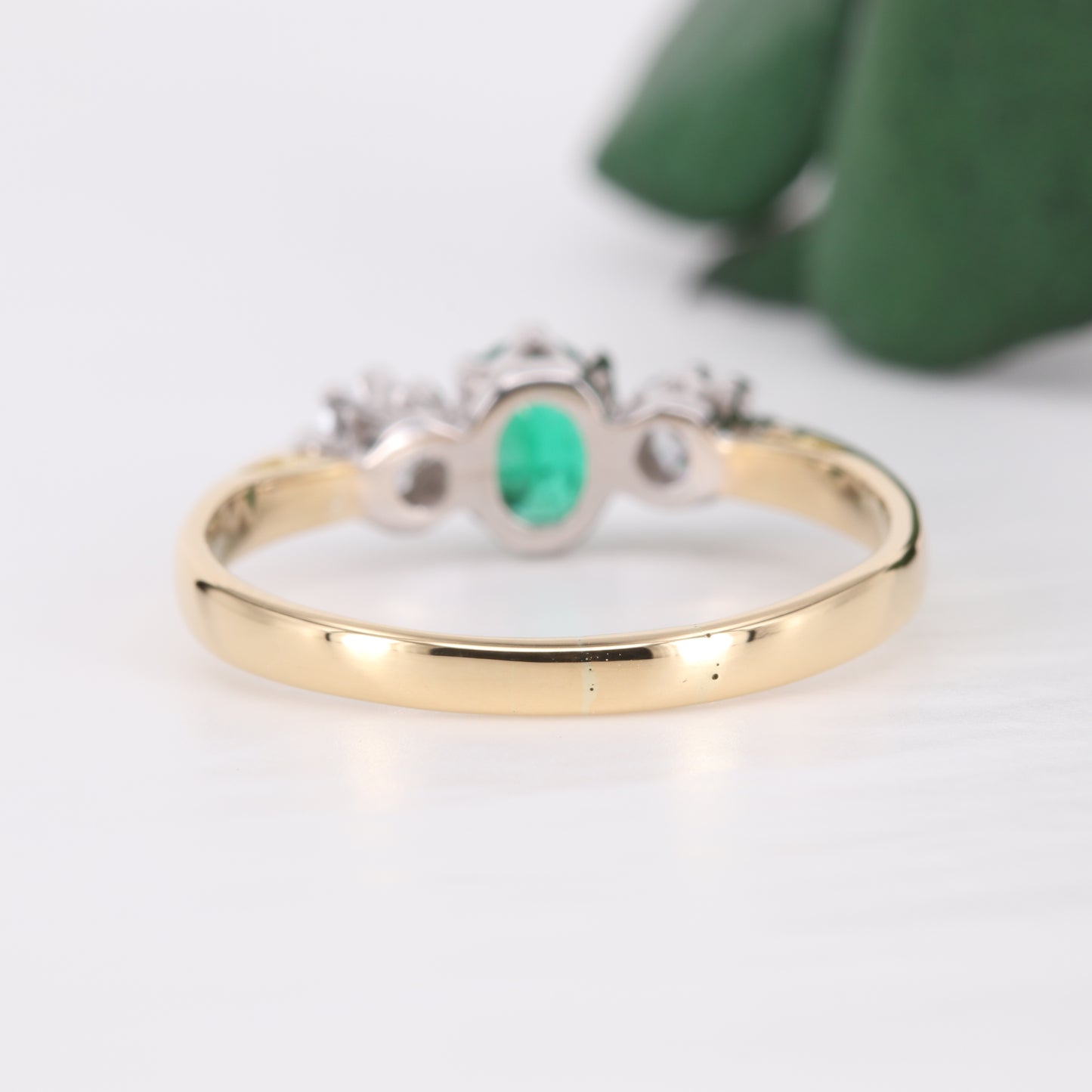 Emerald and Diamond Trilogy 18ct Gold Ring 1997