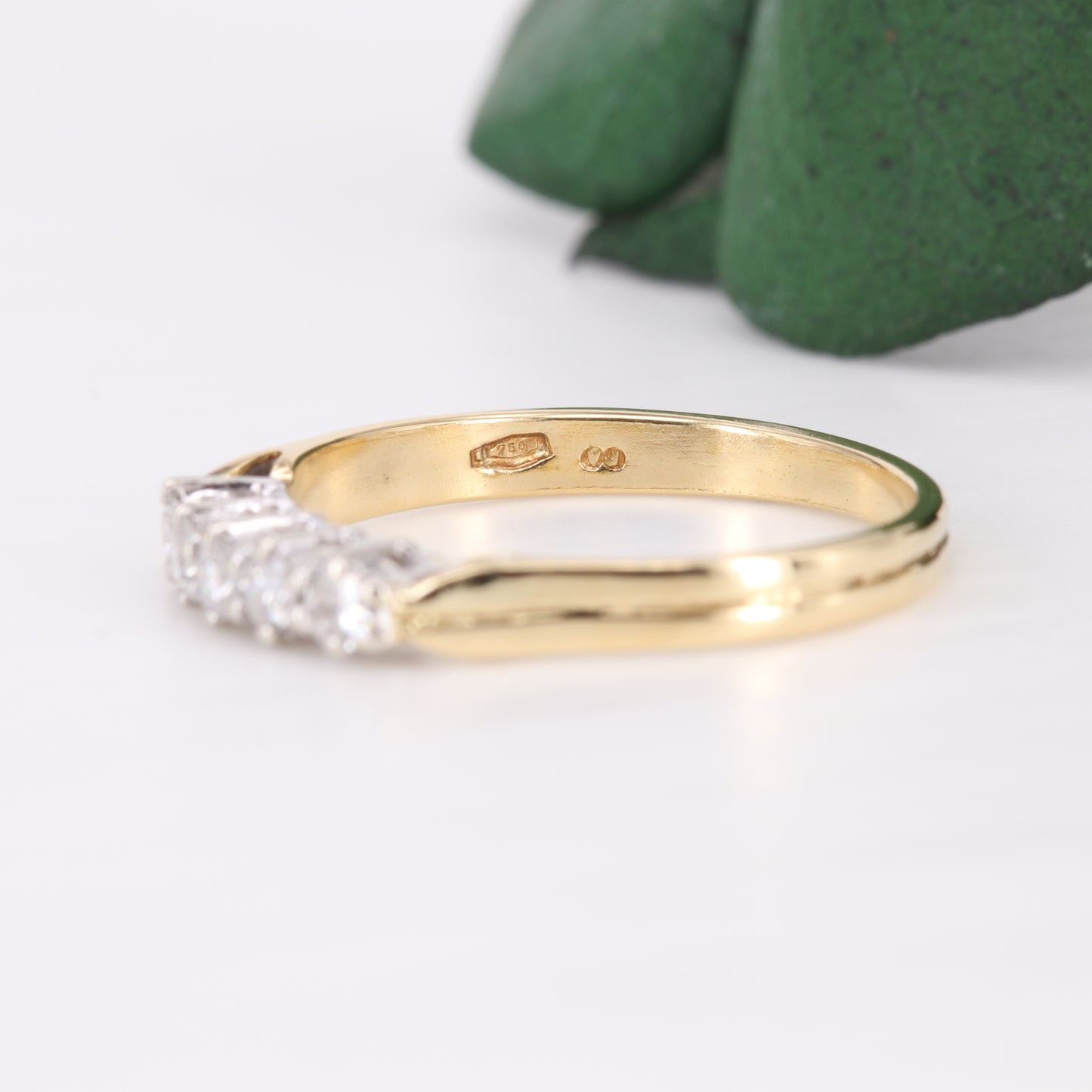 Diamond Five Stone Eternity Wedding Ring 18ct Gold 1985