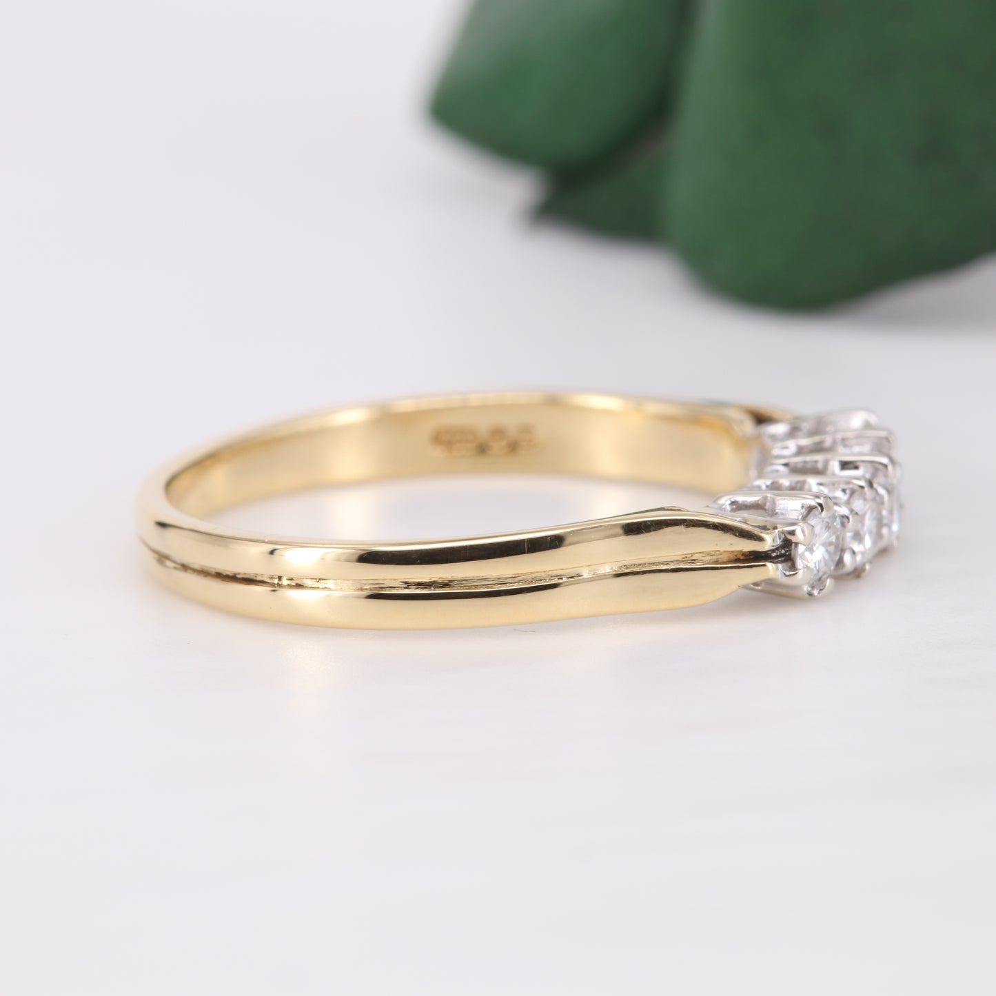 Diamond Five Stone Eternity Wedding Ring 18ct Gold 1985