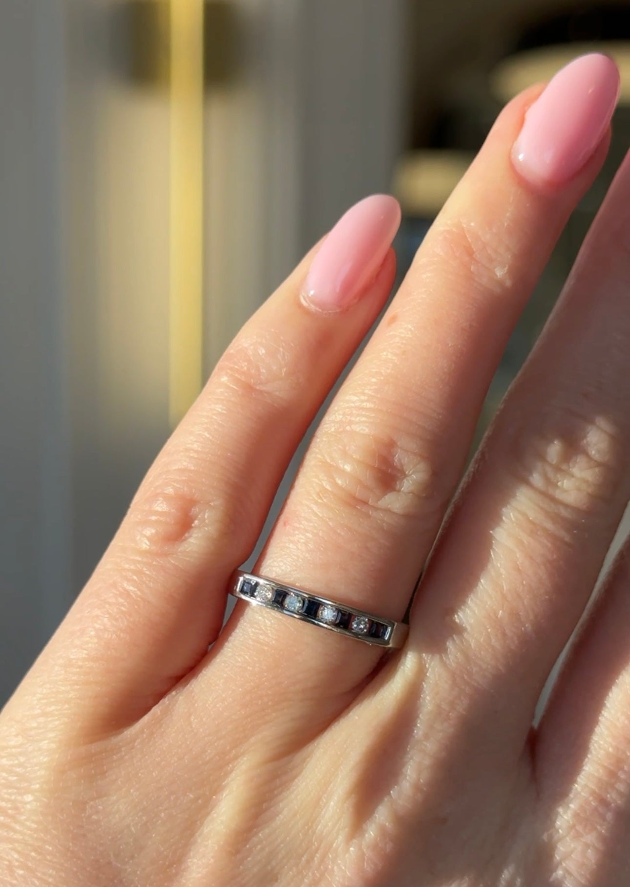 9ct Sapphire and Diamond Channel Set Eternity Ring