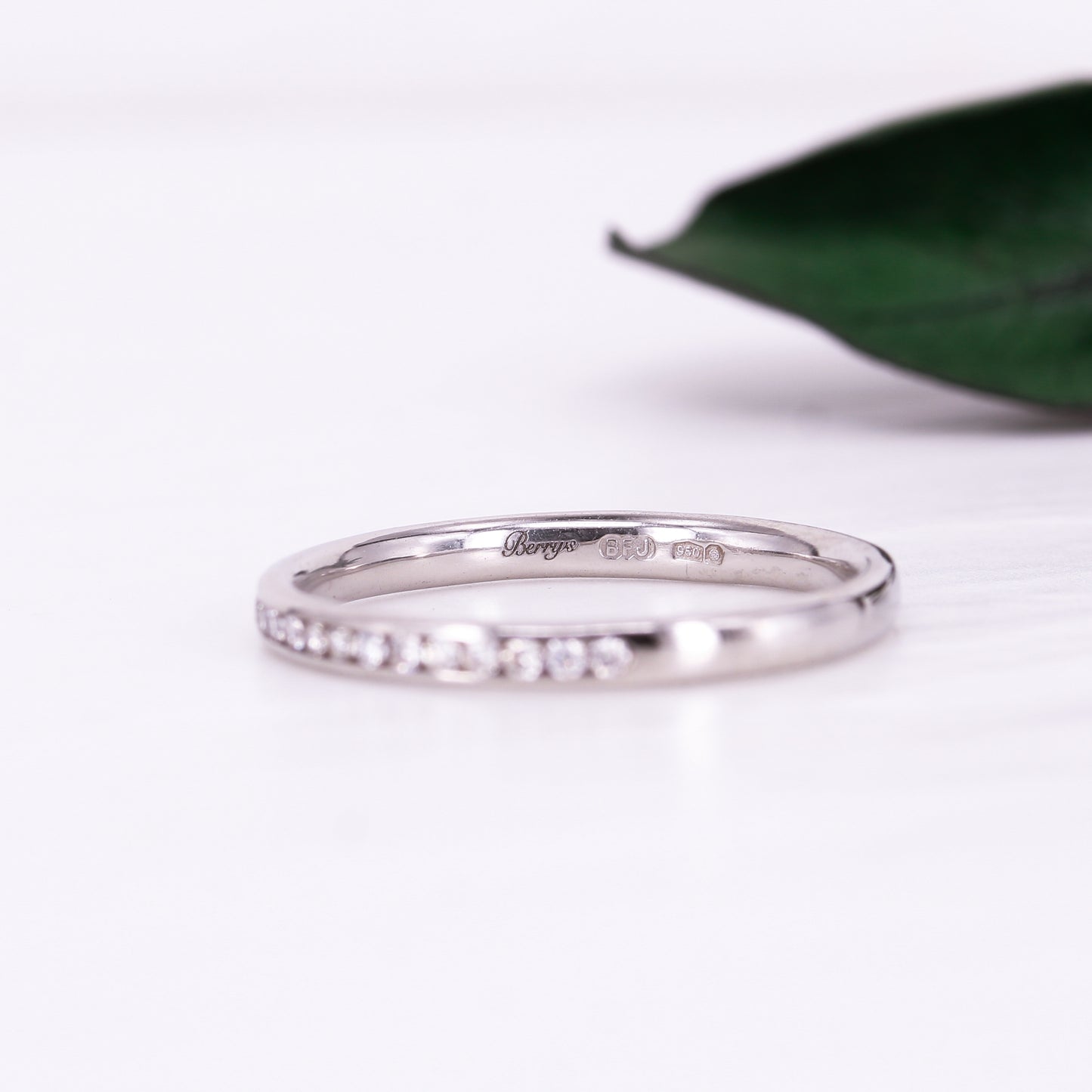 Diamond Channel Set Band Platinum Wedding Ring