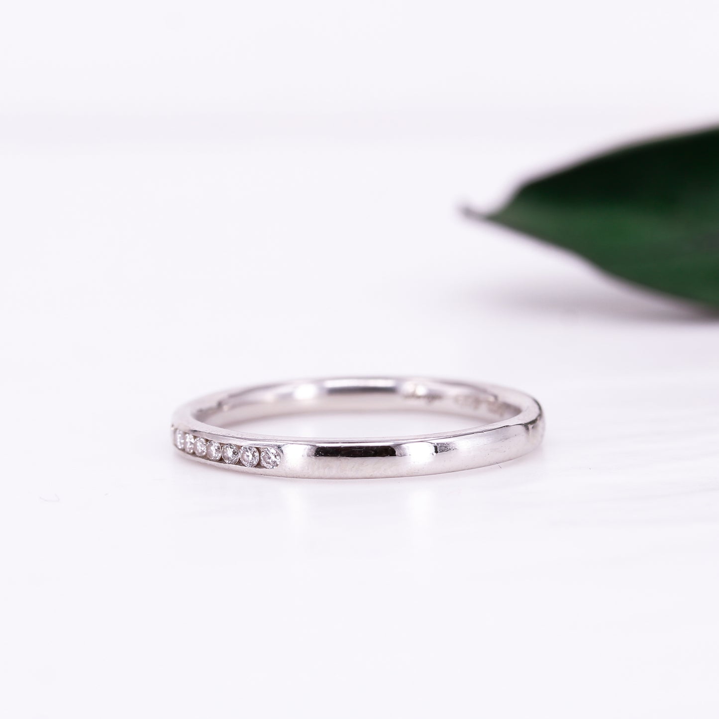 Diamond Channel Set Band Platinum Wedding Ring