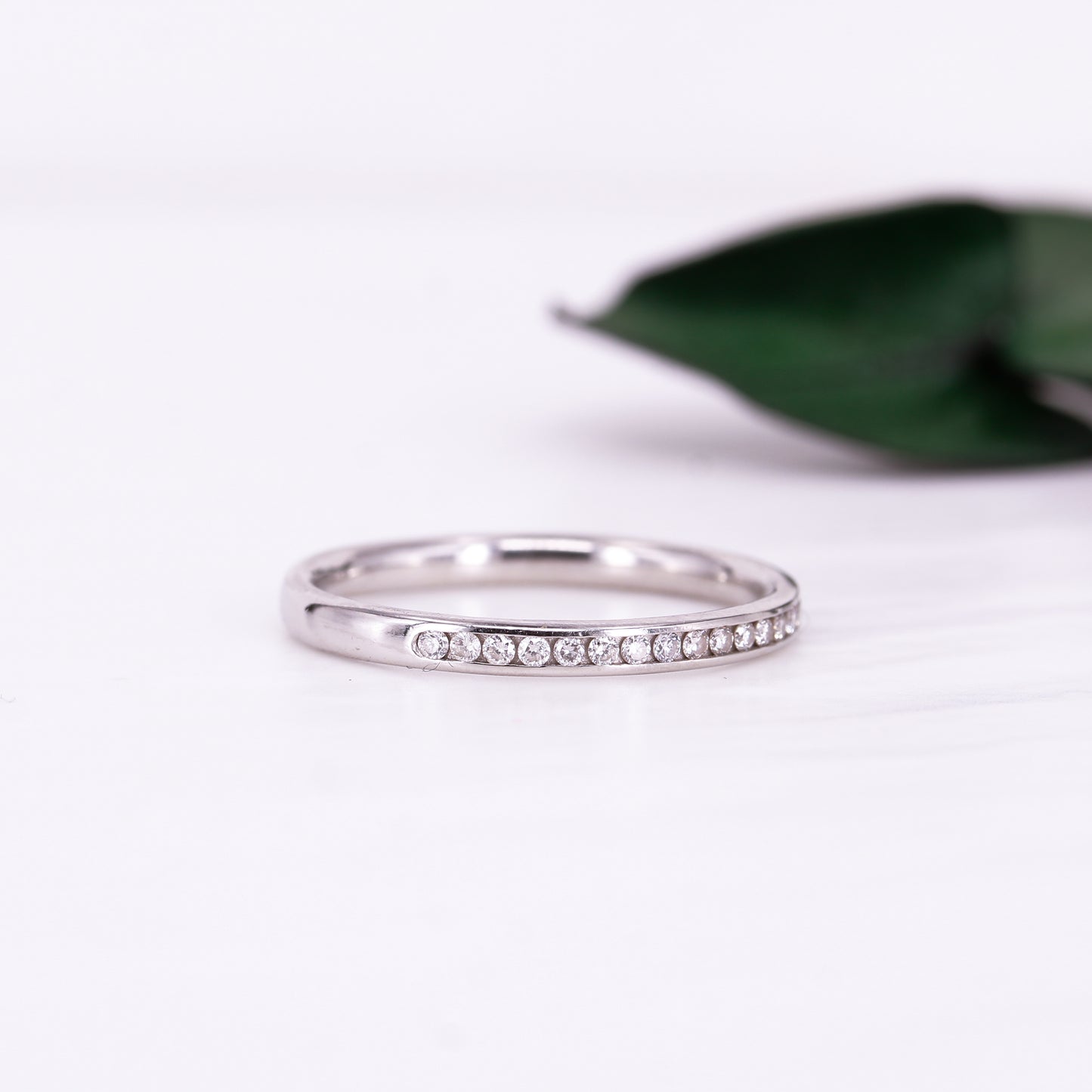 Diamond Channel Set Band Platinum Wedding Ring