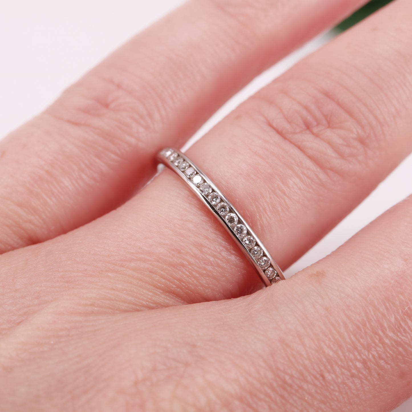 Diamond Channel Set Band Platinum Wedding Ring