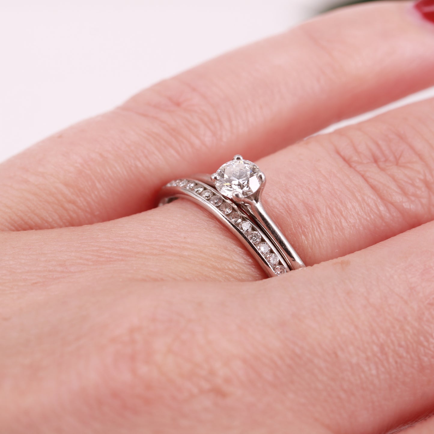 Diamond Channel Set Band Platinum Wedding Ring
