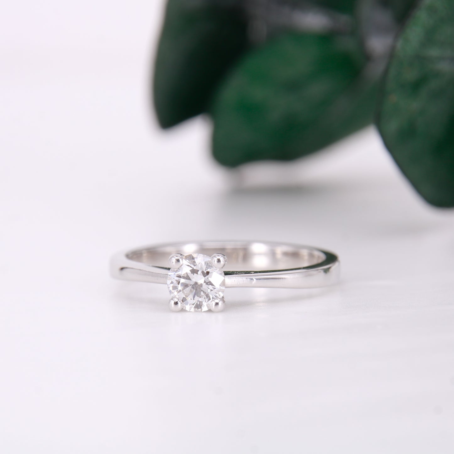 Preowned 0.40ct round brilliant cut solitaire diamond engagement ring