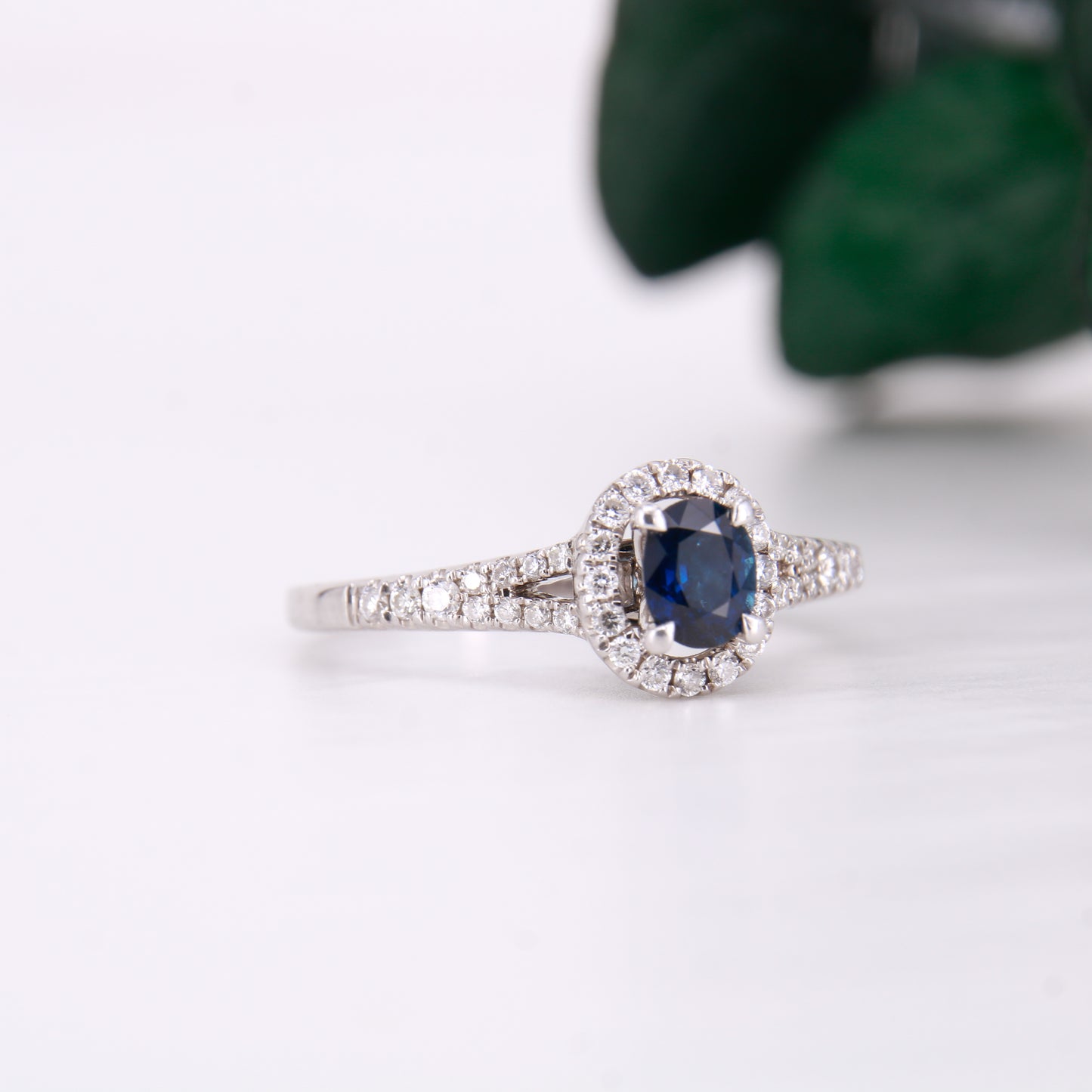 18ct White Gold Preowned Sapphire and Diamond Ring