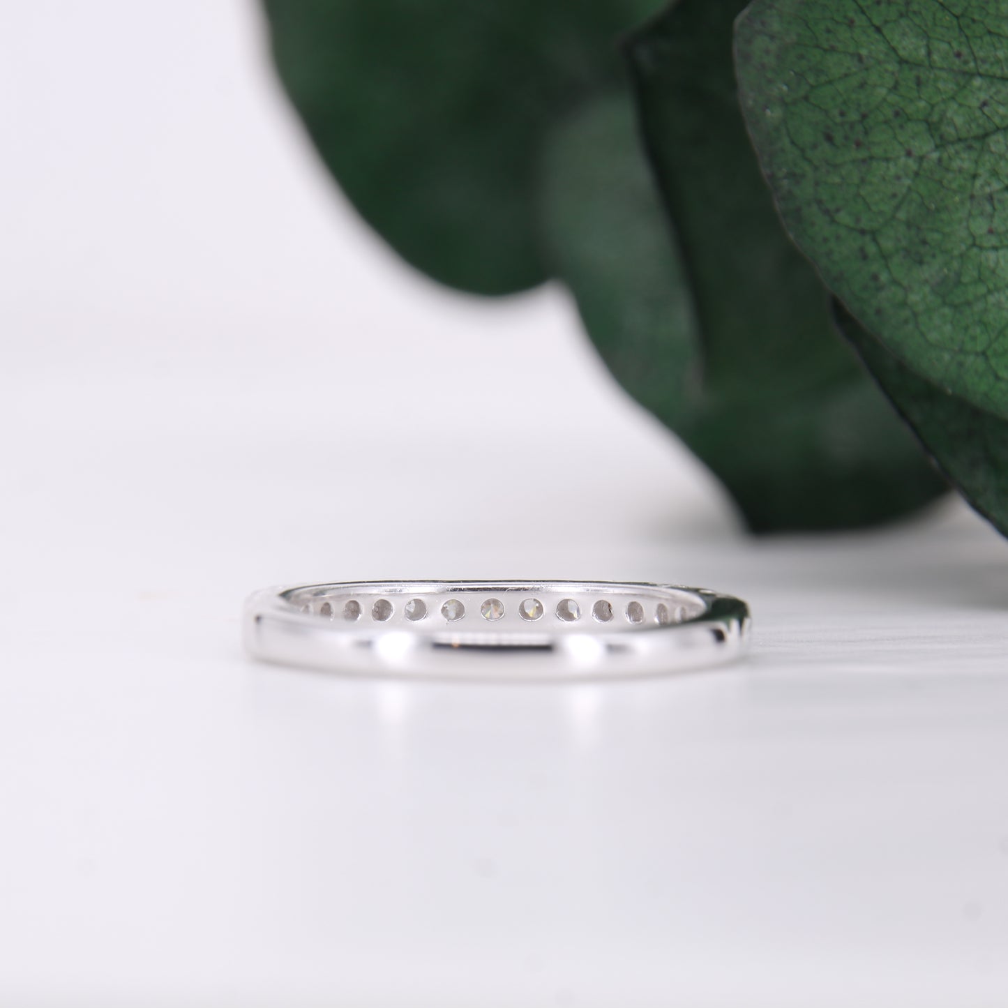 Diamond Half Claw Set Band White Gold