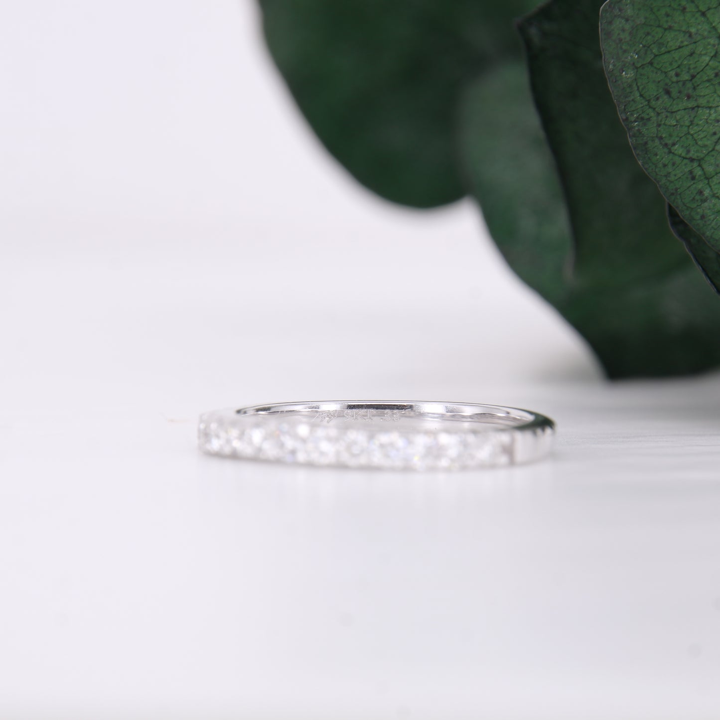 Diamond Half Claw Set Band White Gold