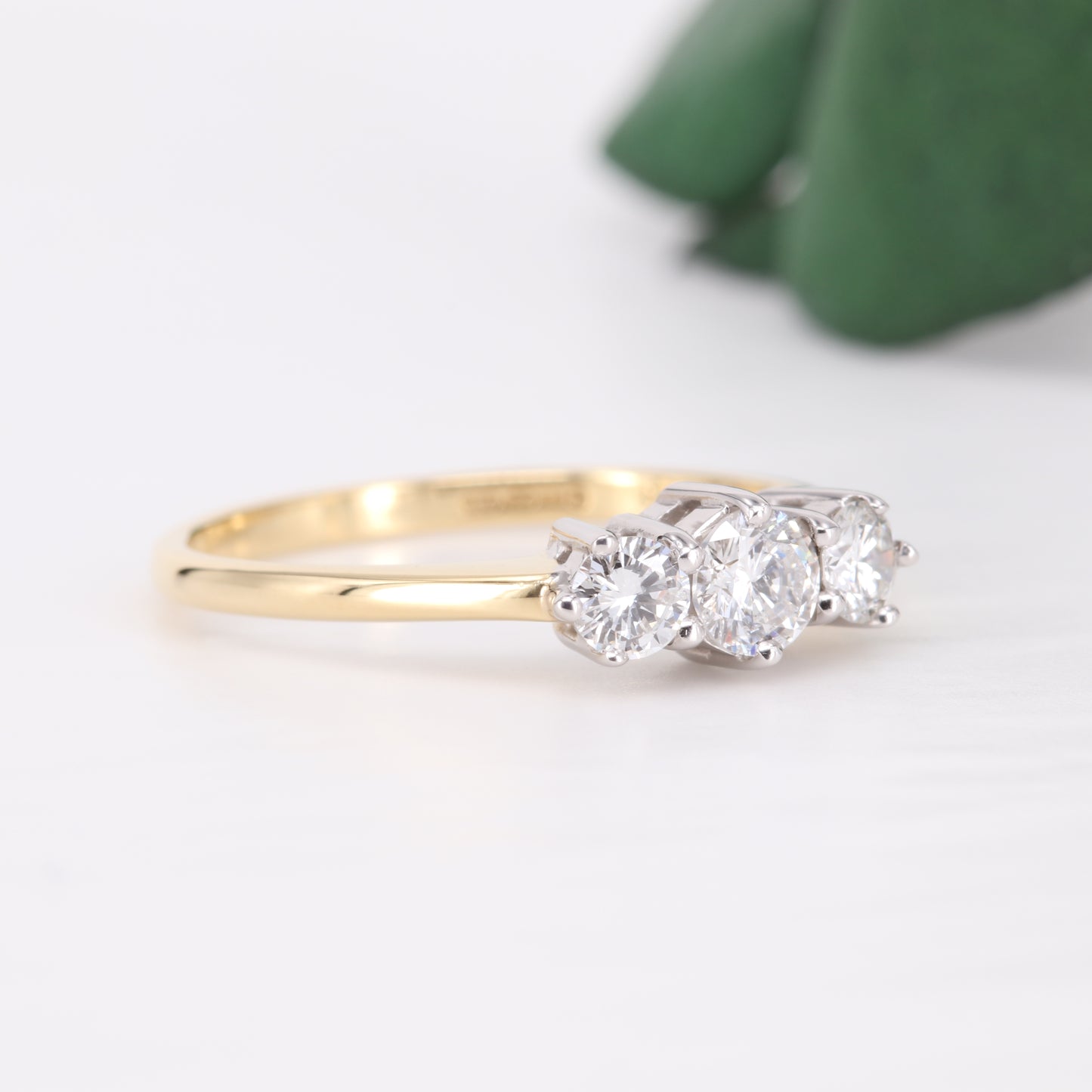 Diamond Trilogy Ring 18ct Gold 0.50ct Vintage Secondhand Pre-Owned Jewellery Side 2