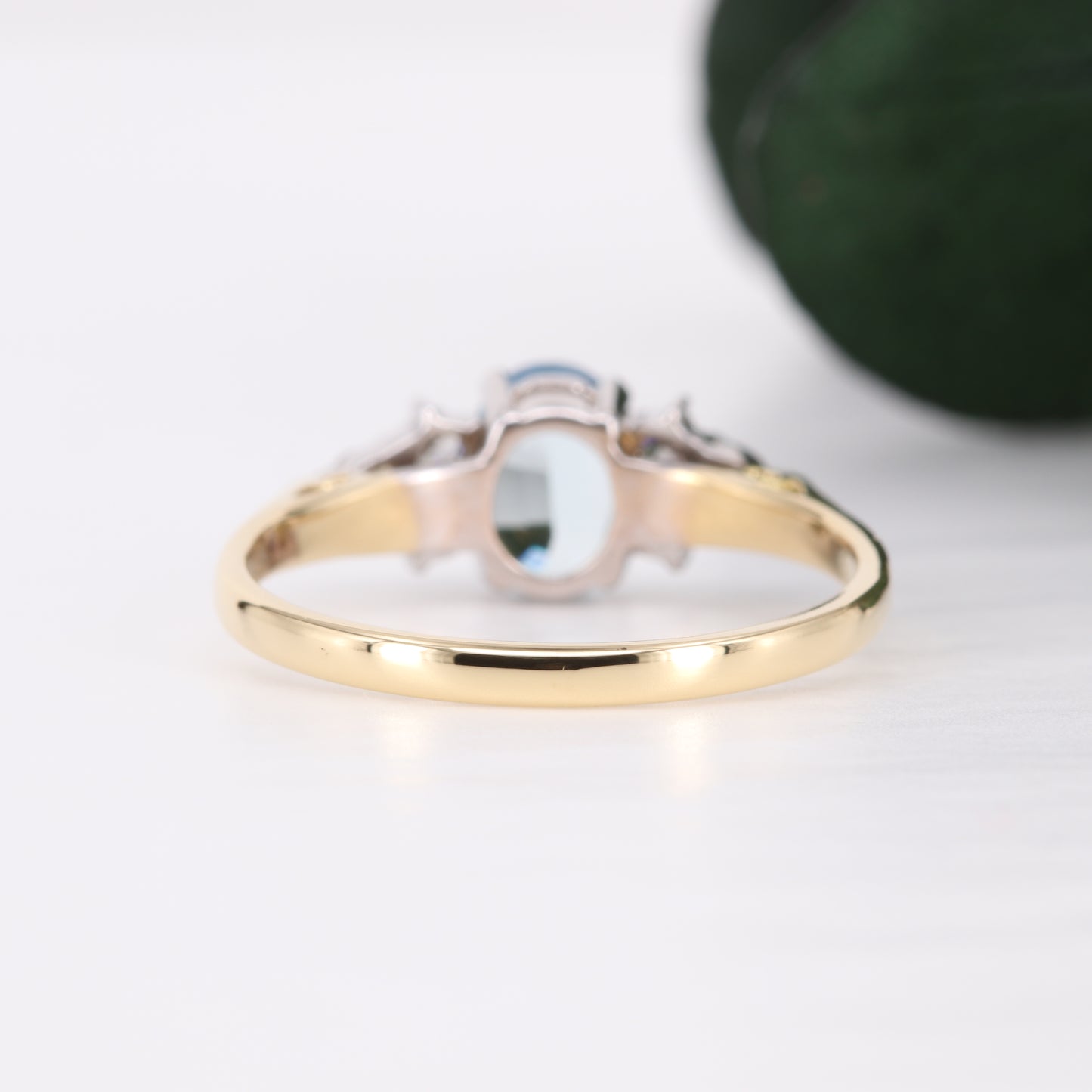 Aquamarine and Diamond Cluster 18ct Gold Ring 1991