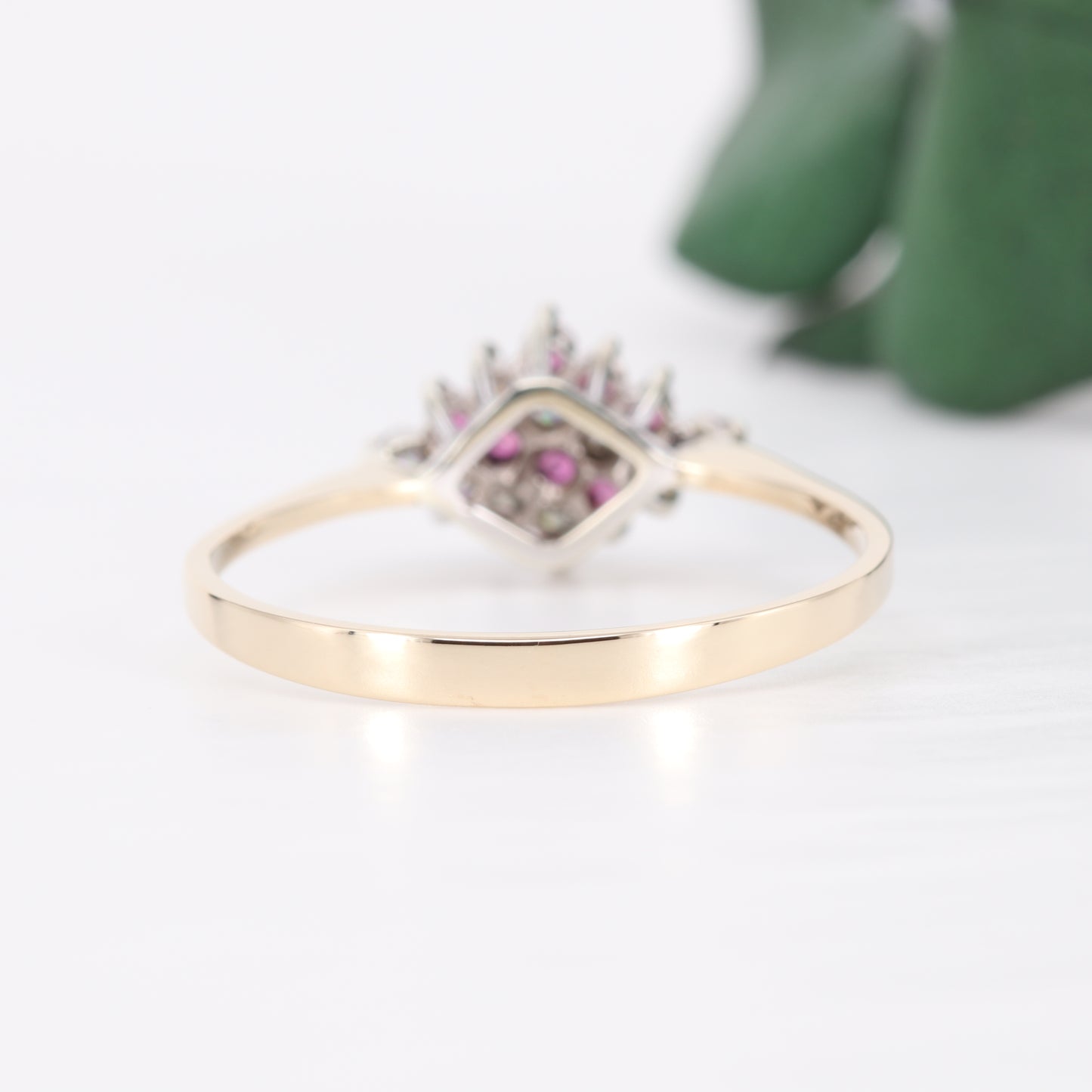 Ruby and Diamond Cluster 9ct Gold Ring