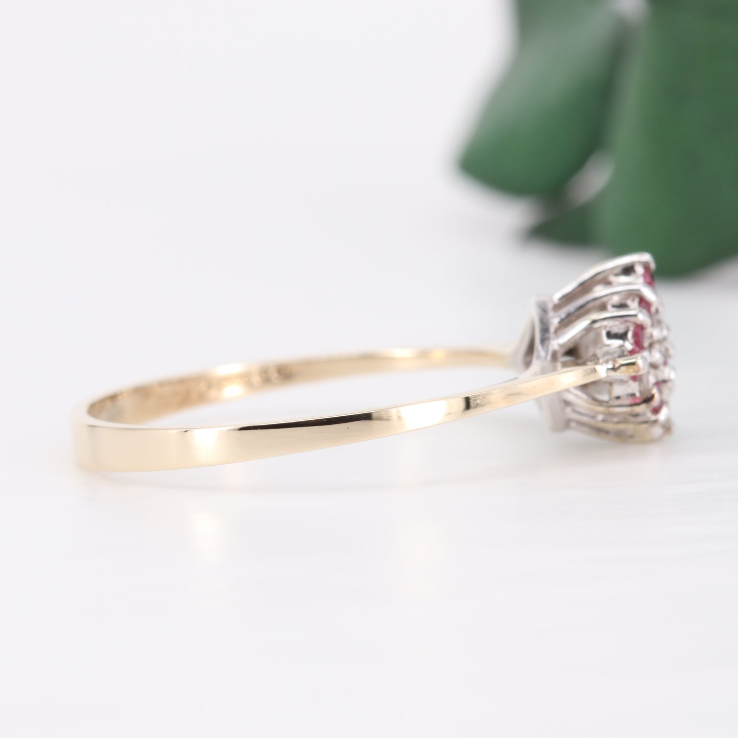 Ruby and Diamond Cluster 9ct Gold Ring