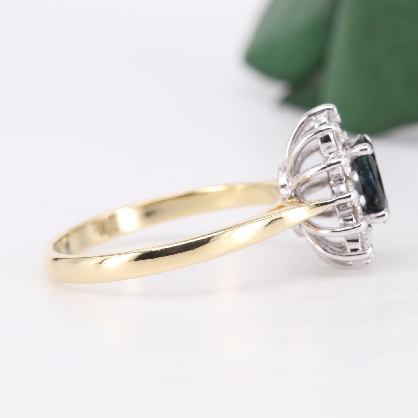 Sapphire and Diamond 18ct Gold Halo Ring