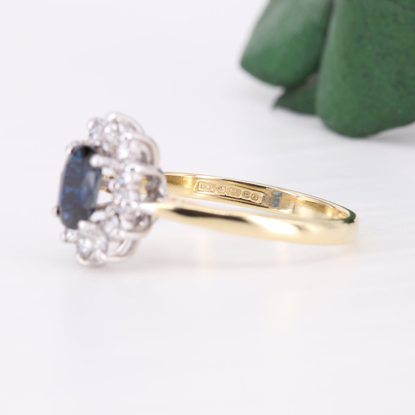 Sapphire and Diamond 18ct Gold Halo Ring