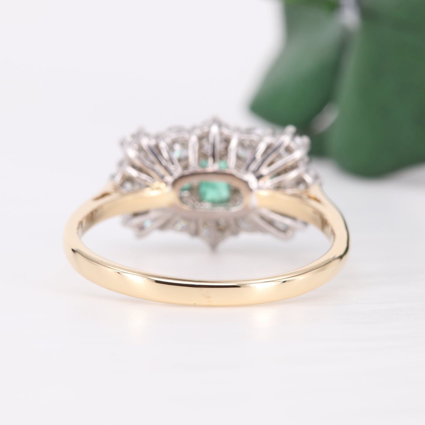 Emerald and Diamond Cluster 18ct Gold Ring