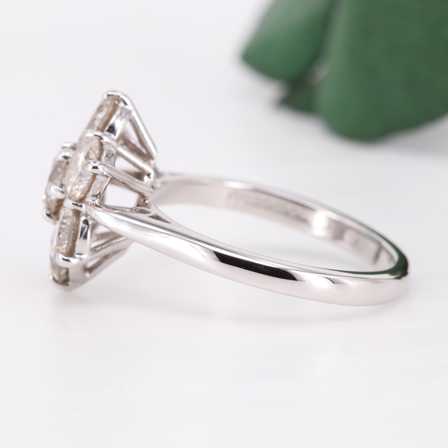 Diamond Flower Cluster Ring 18ct White Gold 2.45ct
