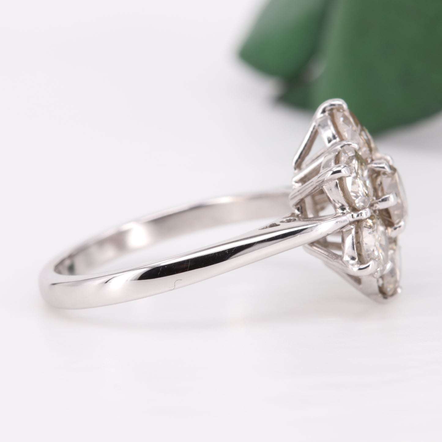 Diamond Flower Cluster Ring 18ct White Gold 2.45ct
