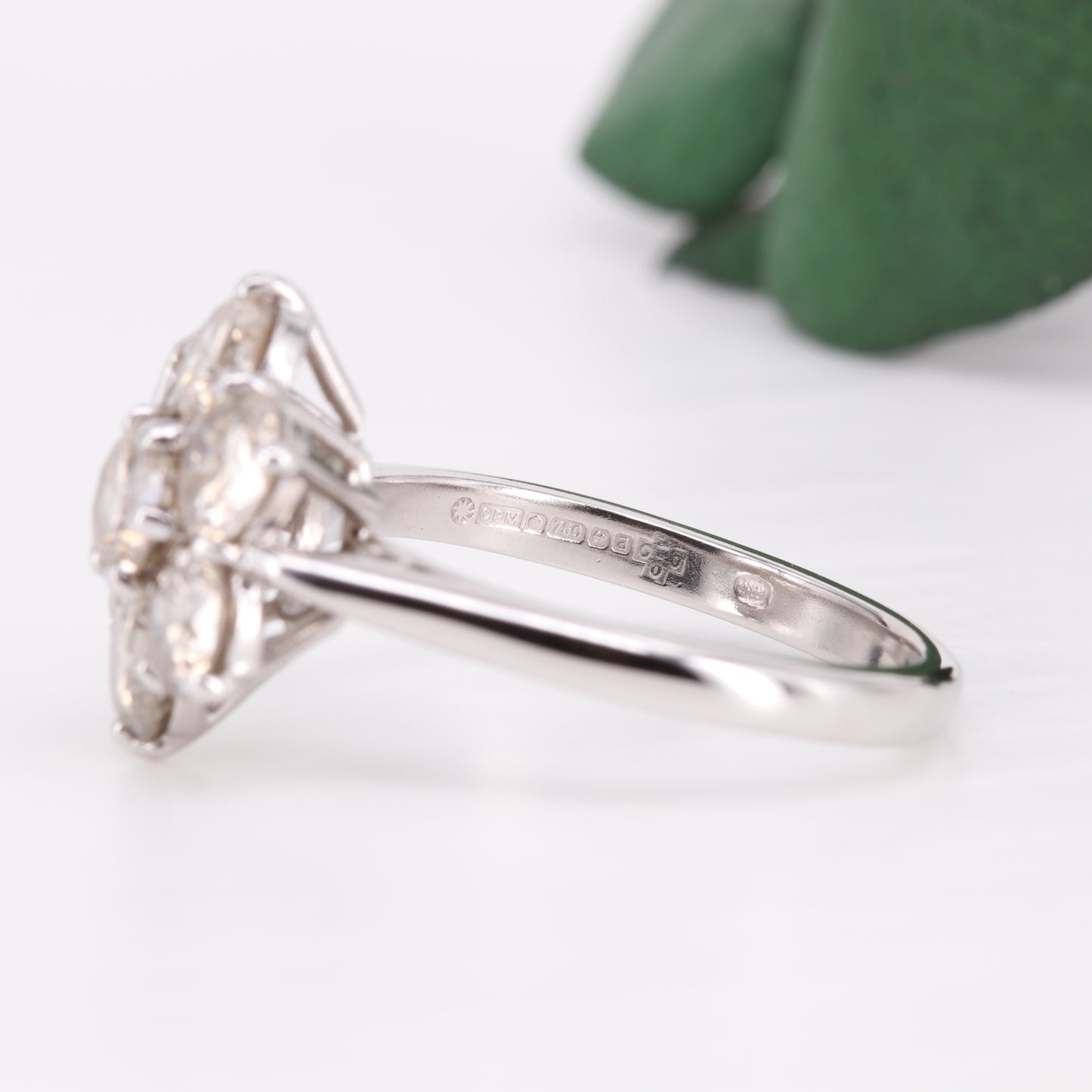 Diamond Flower Cluster Ring 18ct White Gold 2.45ct