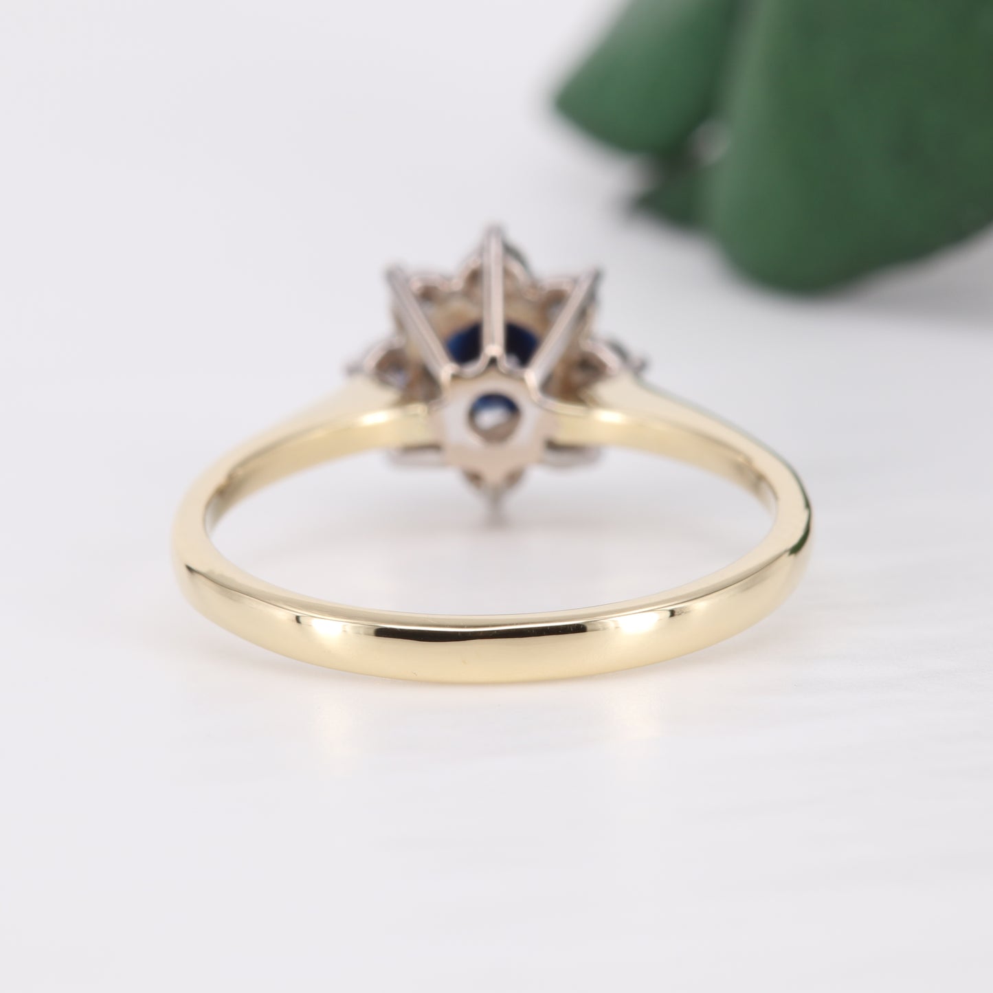 Sapphire and Diamond Halo 18ct Gold Ring 1985