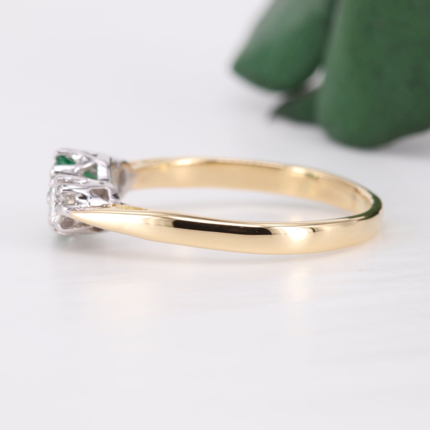 Emerald and Diamond Trilogy 18ct Gold Ring 1997