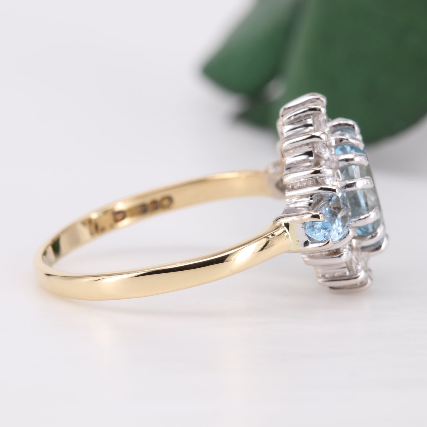 Aquamarine and Diamond 18ct Gold Ring 1987