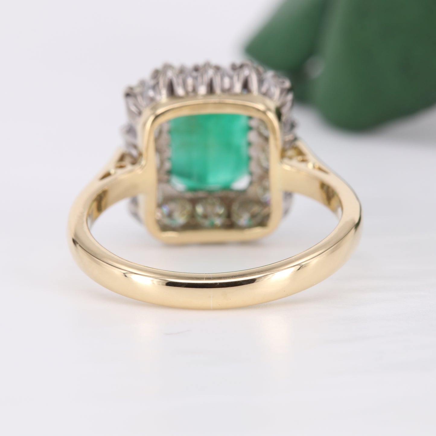 Emerald and Diamond Engagement 18ct Gold Ring 1976
