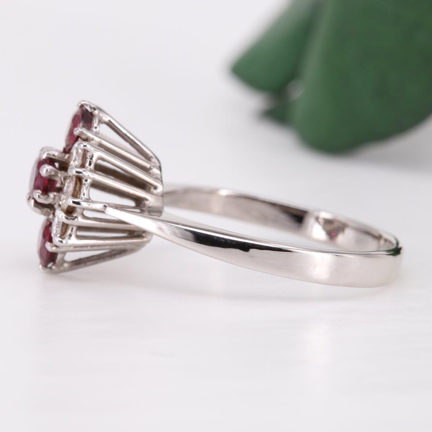 Ruby and Diamond Cluster 18ct Gold Ring 1977