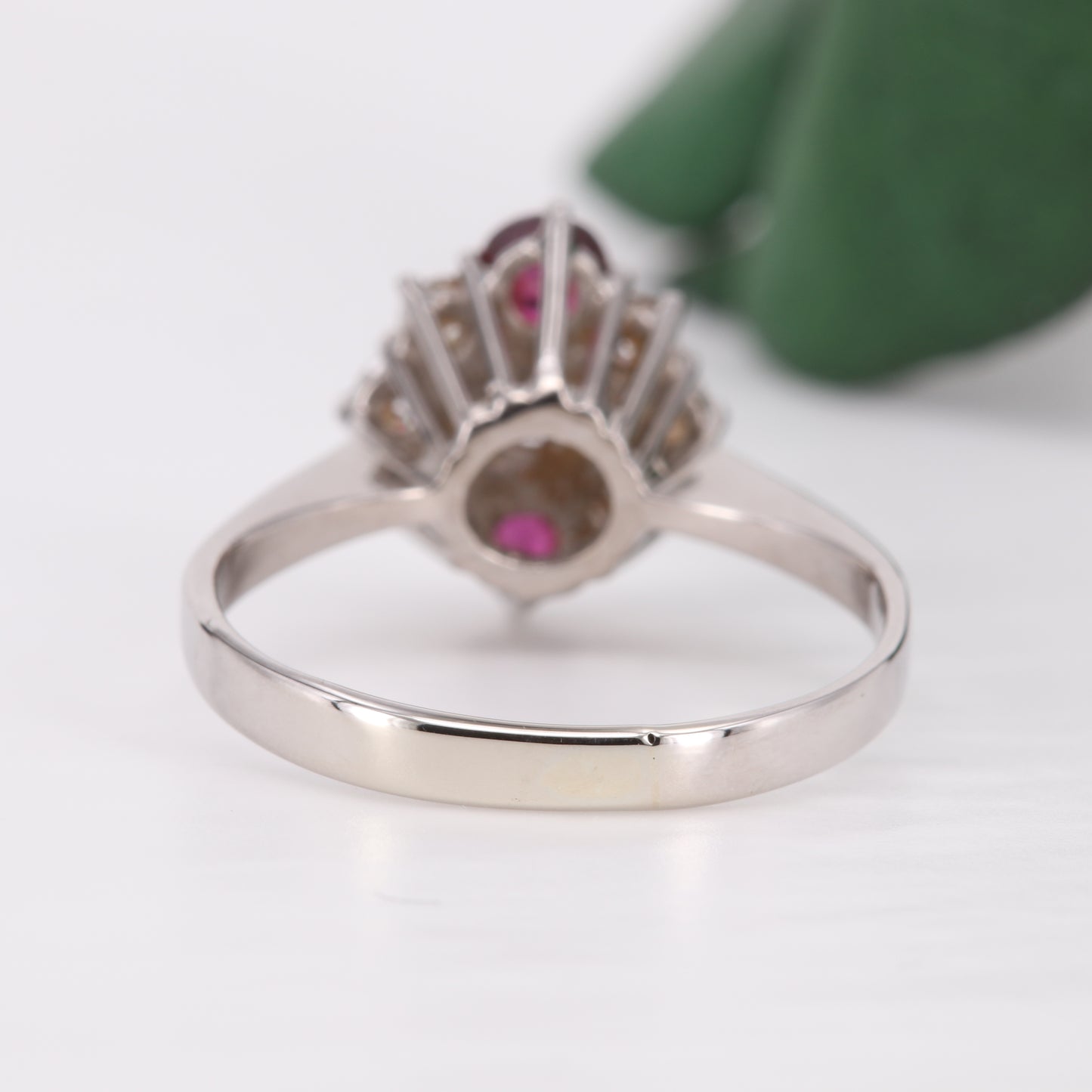 Ruby and Diamond Cluster 18ct Gold Ring 1977
