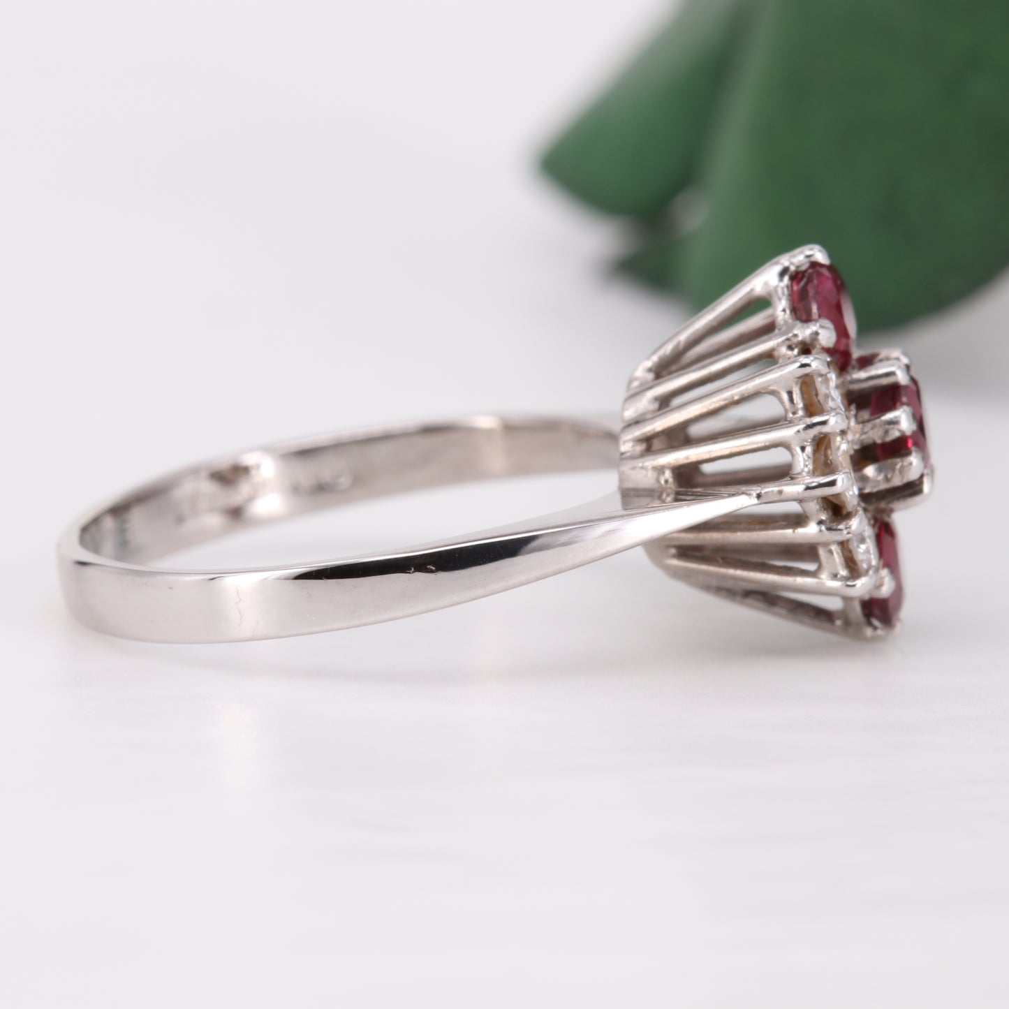 Ruby and Diamond Cluster 18ct Gold Ring 1977