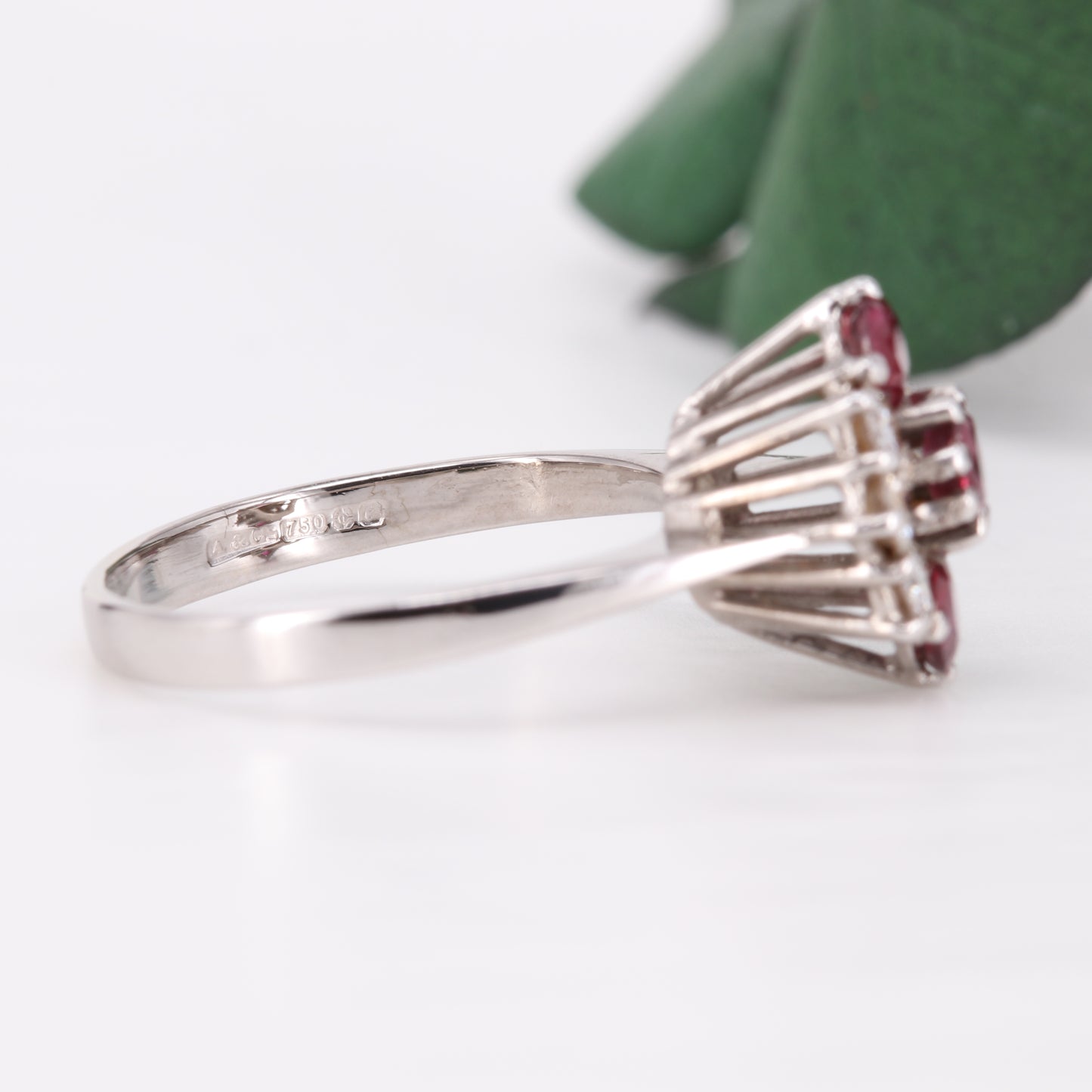 Ruby and Diamond Cluster 18ct Gold Ring 1977