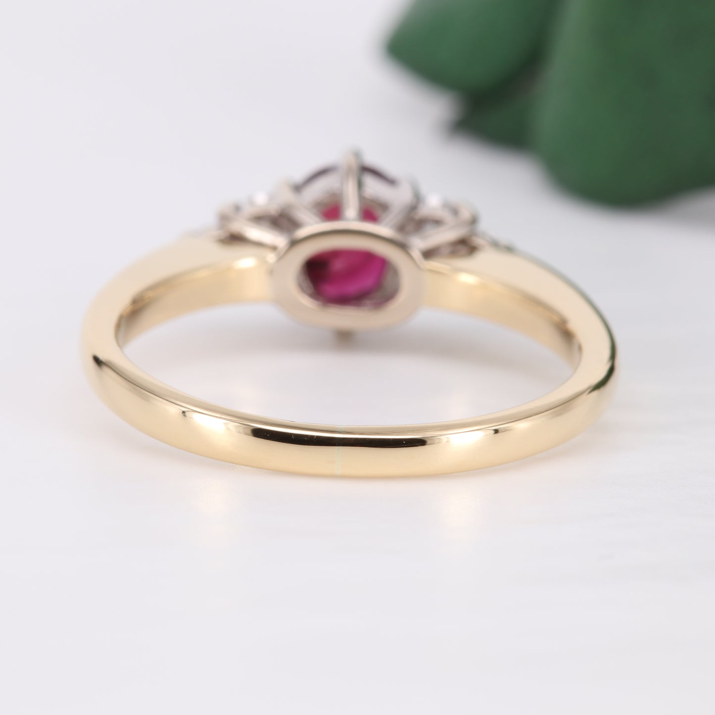 Ruby and Diamond Oval Cut 18ct Gold Ring 1994