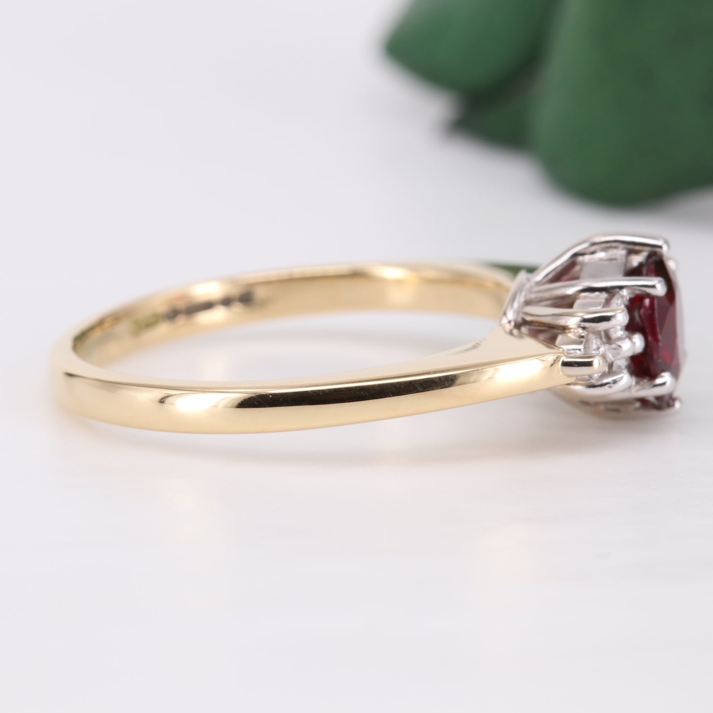 Ruby and Diamond Oval Cut 18ct Gold Ring 1994