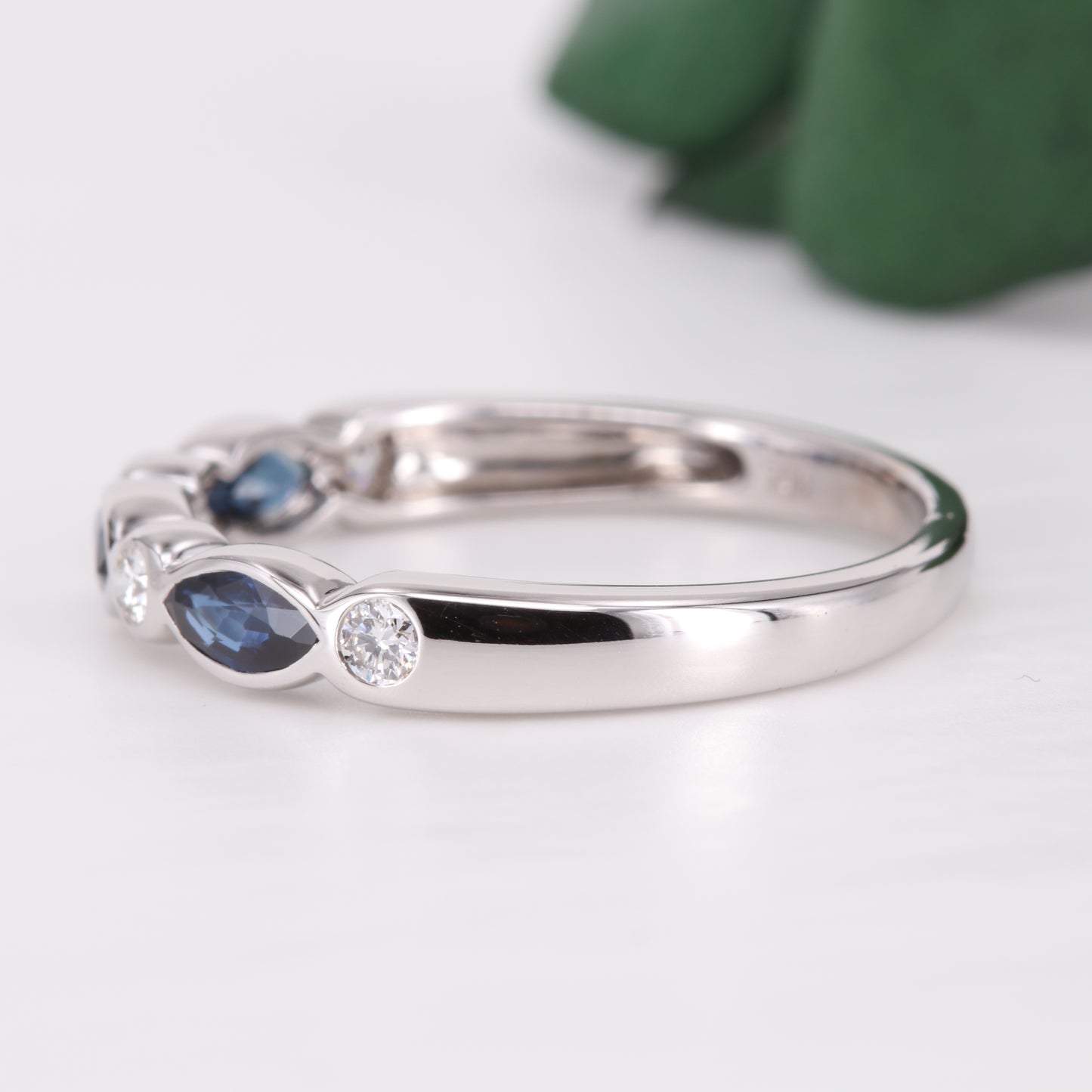 Sapphire and Diamond 18ct White Gold Eternity Ring