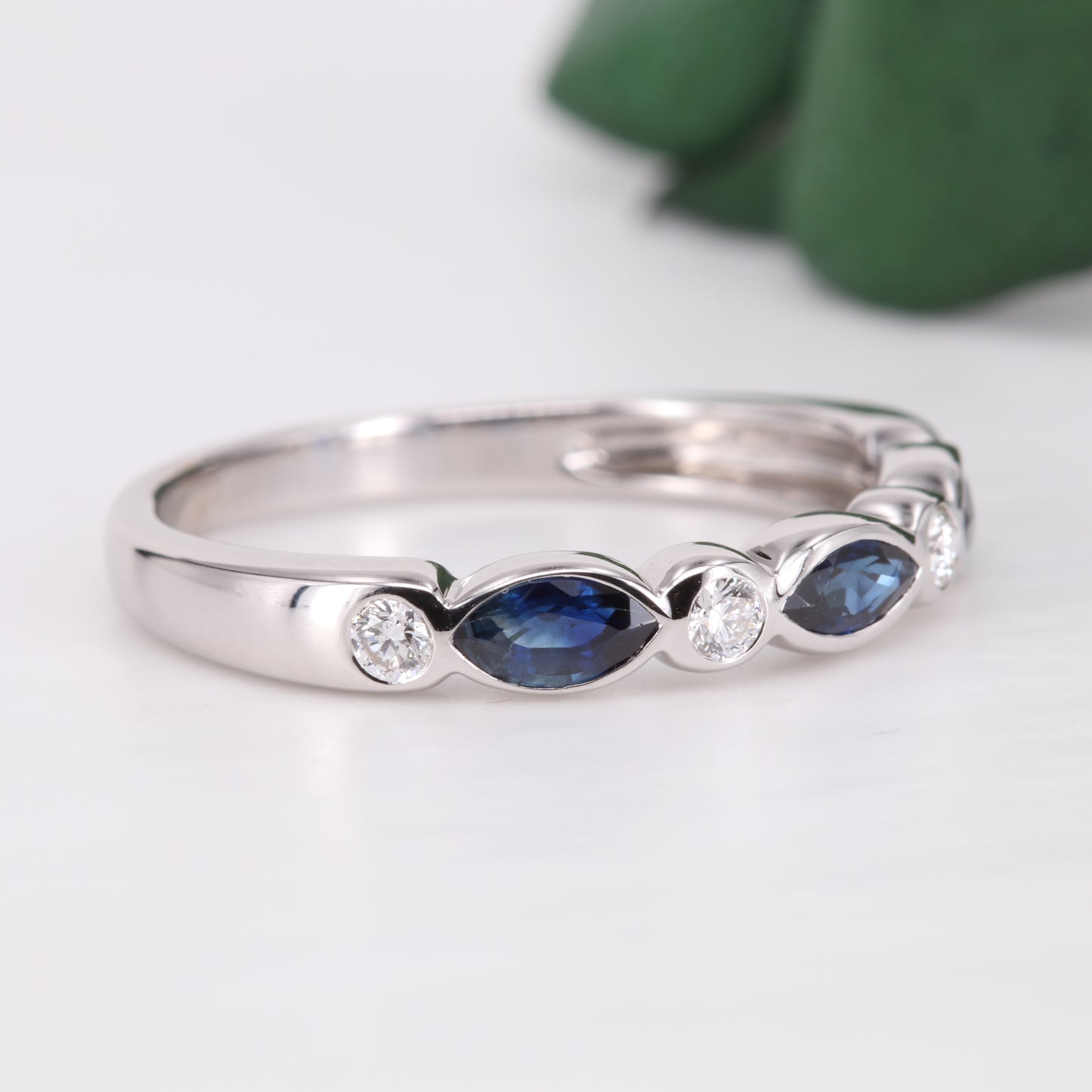 Sapphire and Diamond 18ct White Gold Eternity Ring