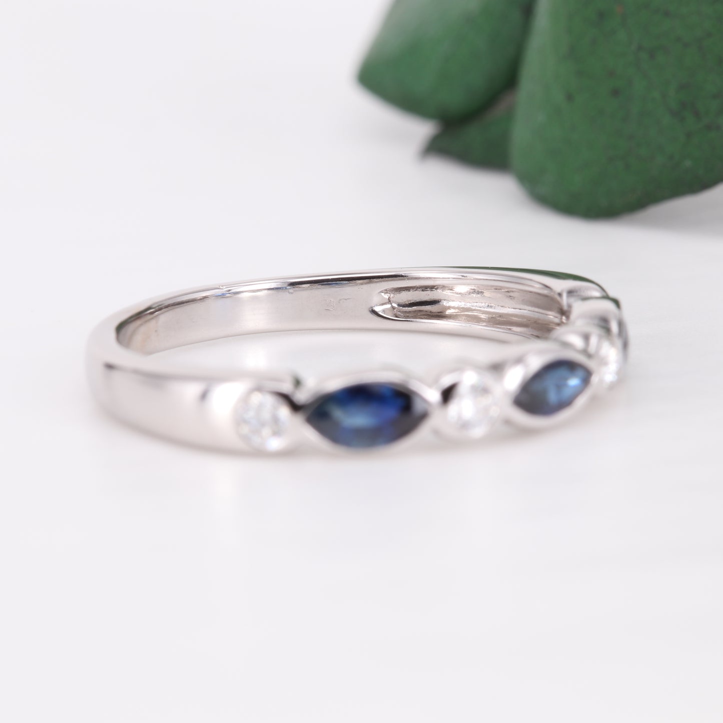 Sapphire and Diamond 18ct White Gold Eternity Ring