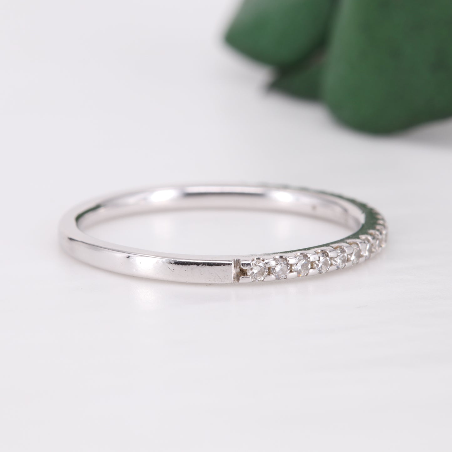 Diamond Claw Set Band 18ct White Gold