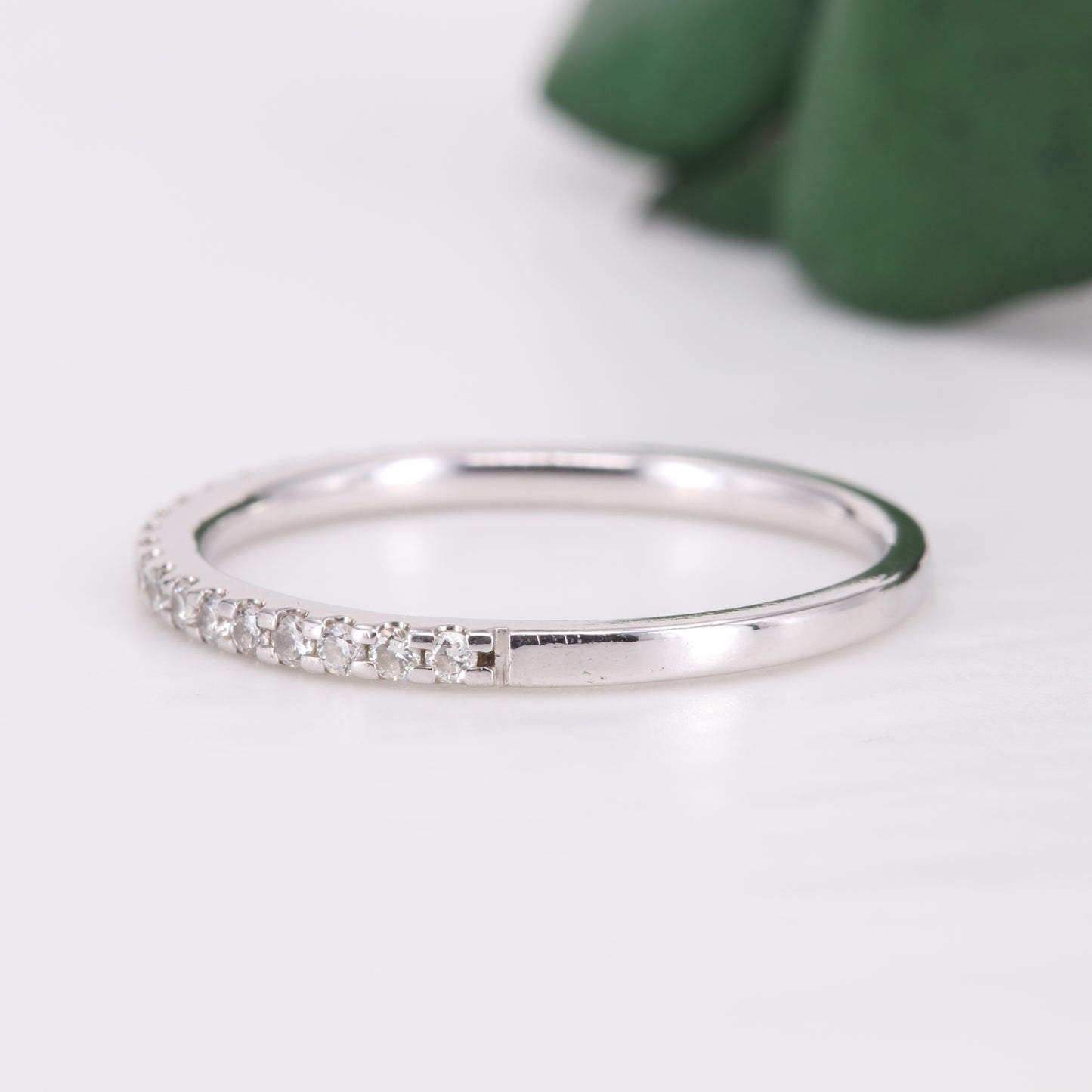 Diamond Claw Set Band 18ct White Gold
