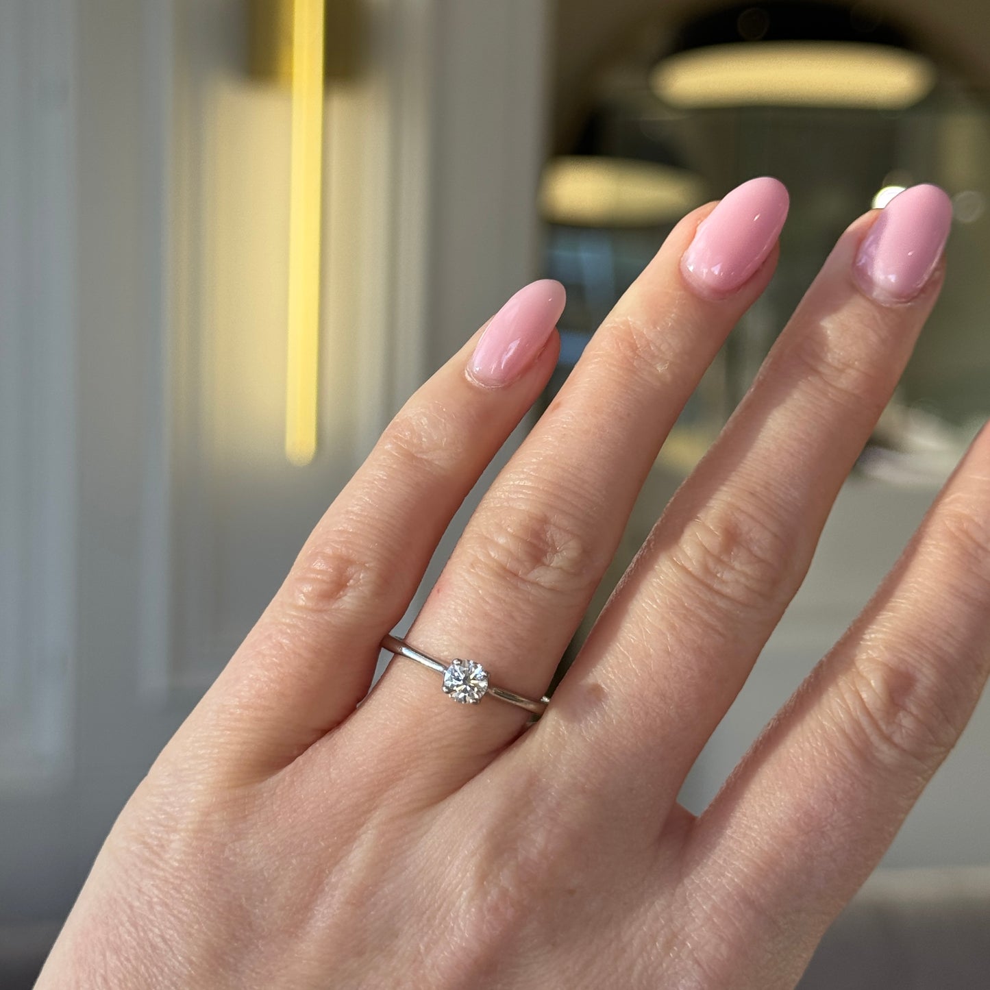 Platinum Round Brilliant Cut Natural Diamond Engagement ring