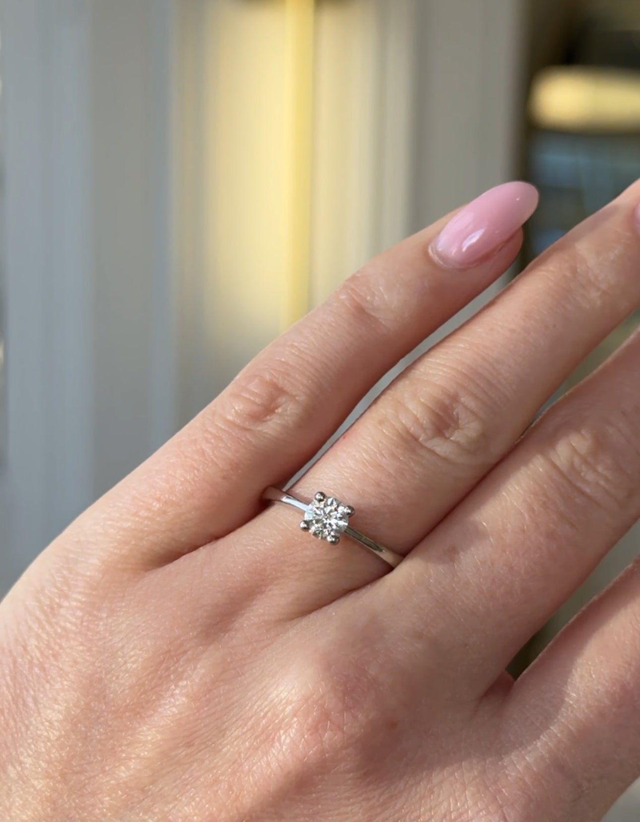 Platinum Solitaire Diamond Engagement Ring