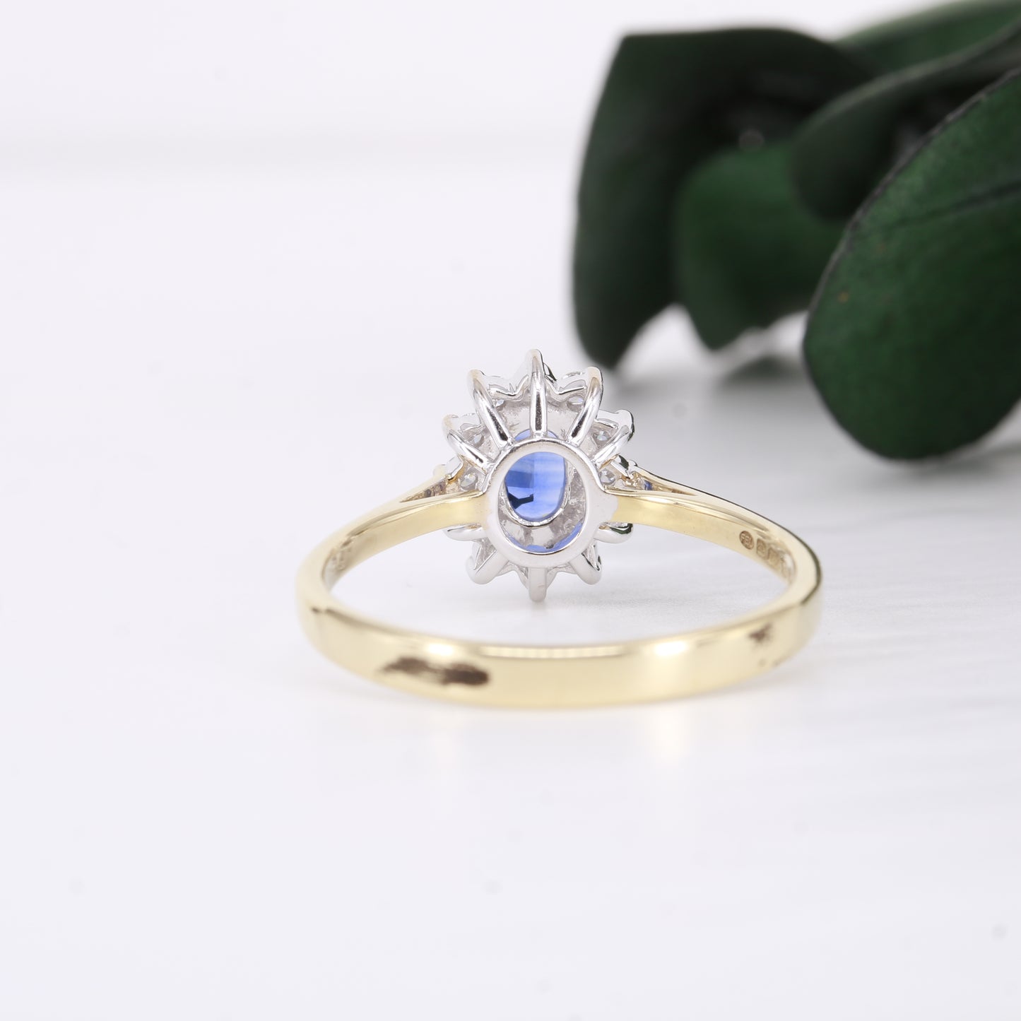 Sapphire and Diamond Halo 18ct Gold Ring