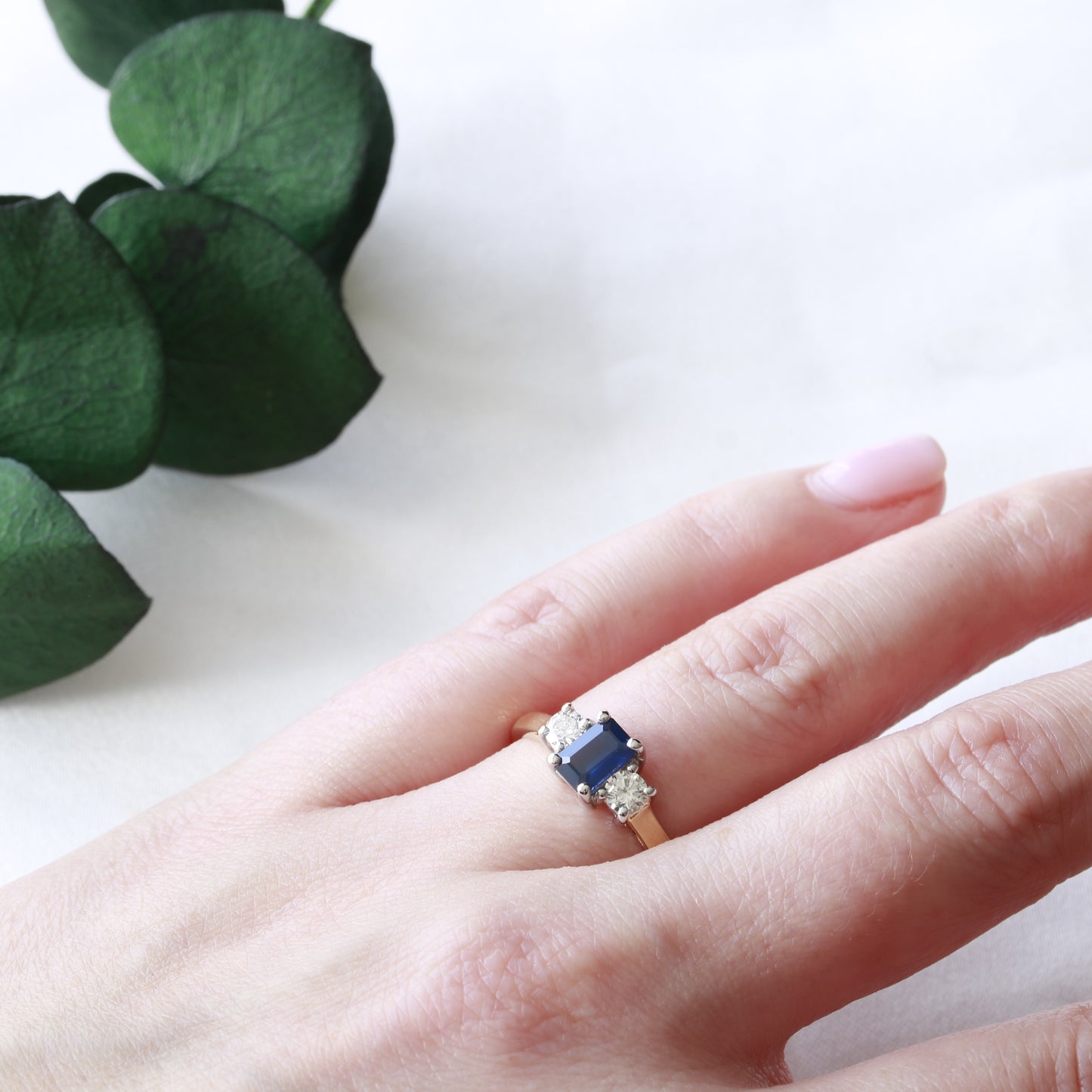 Sapphire and Diamond Trilogy 18ct Gold Ring