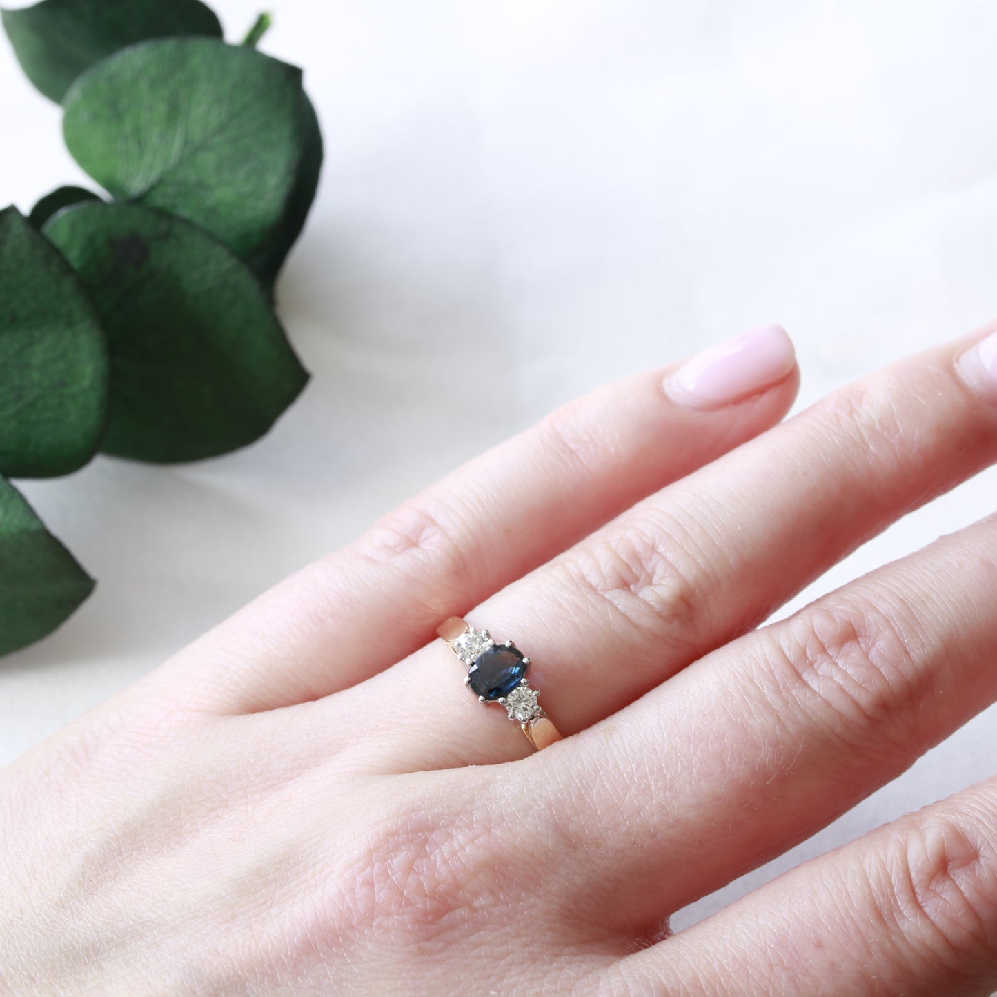Sapphire and Diamond Trilogy 18ct Gold Ring 1986