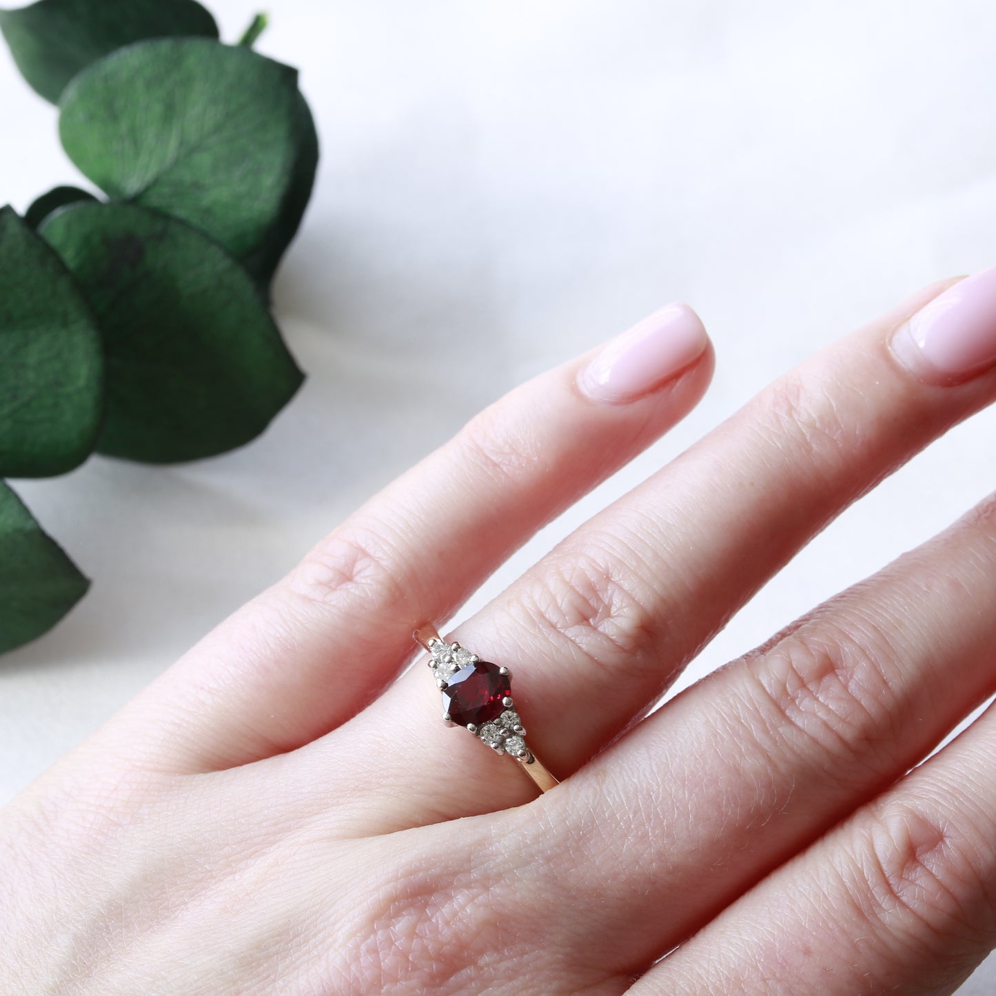 Ruby and Diamond Oval Cut 18ct Gold Ring 1994