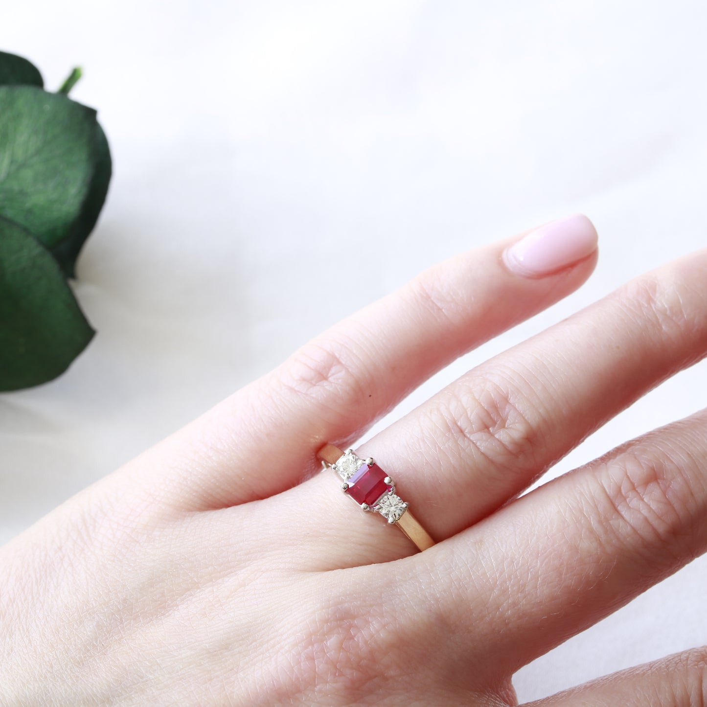Ruby and Diamond Trilogy 18ct Gold Ring